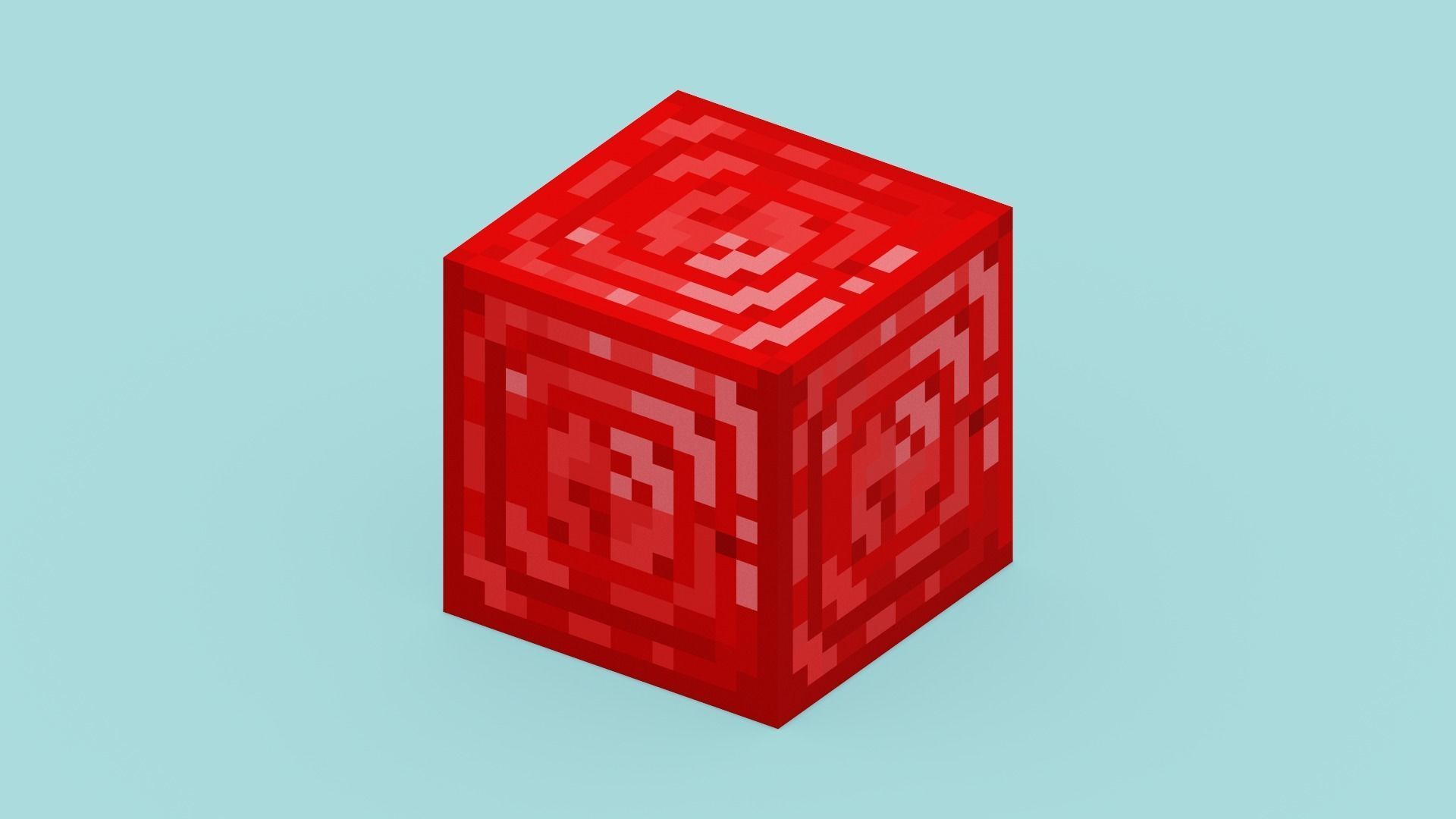 Minecraft Ruby Block Low-poly 3D model_2