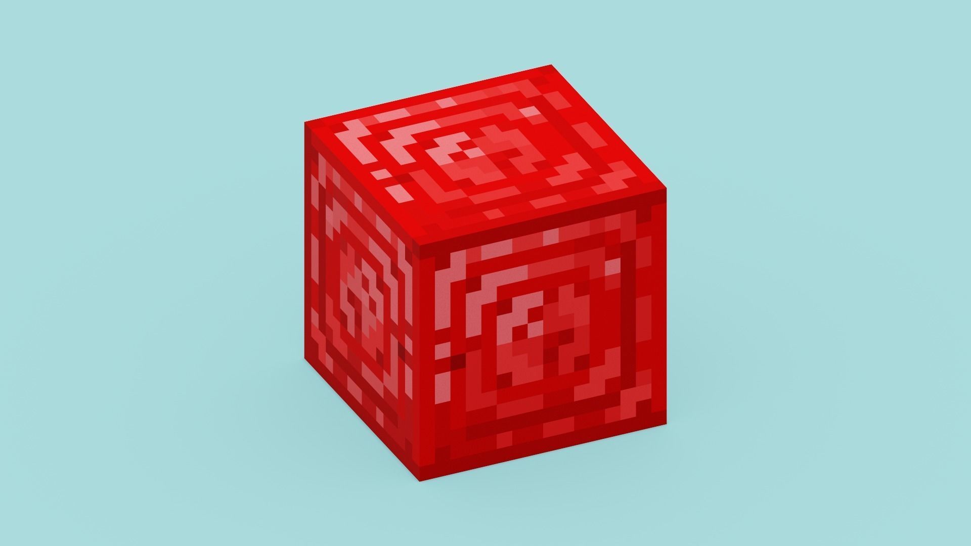 Minecraft Ruby Block Low-poly 3D model_7