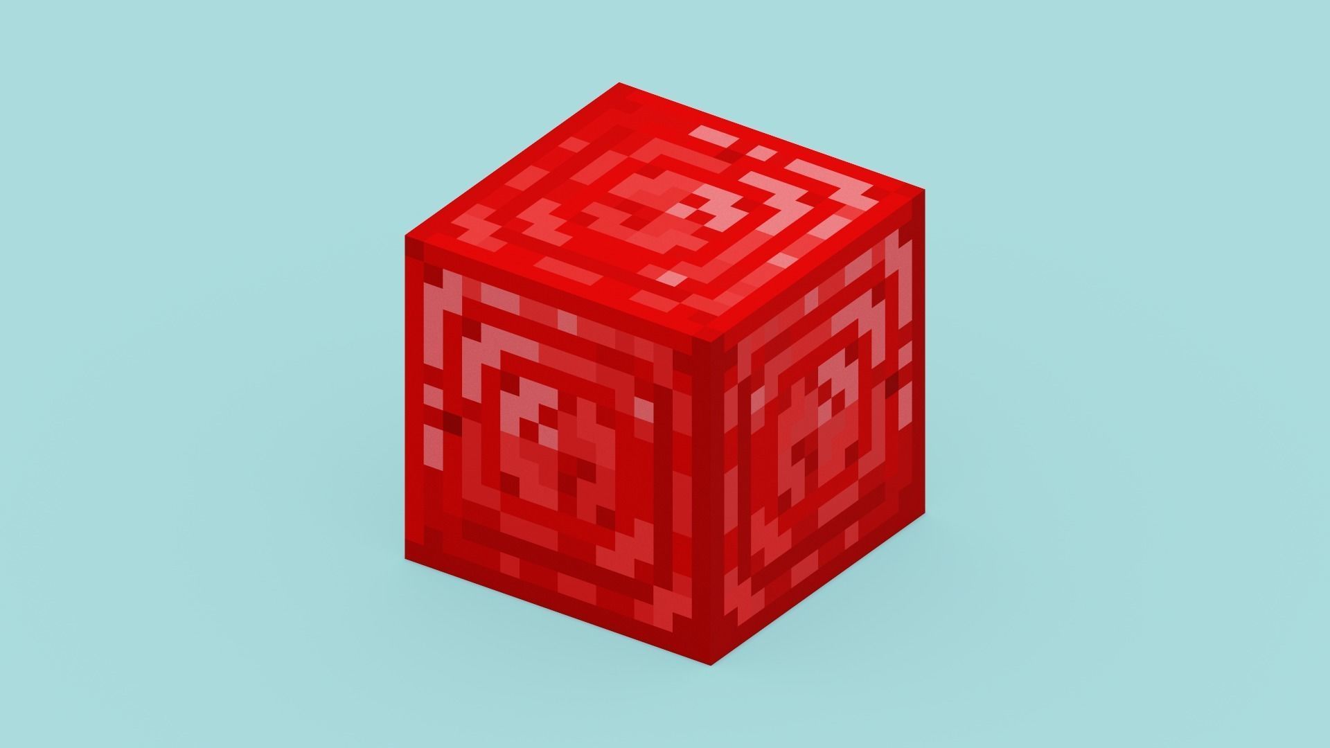 Minecraft Ruby Block Low-poly 3D model_11