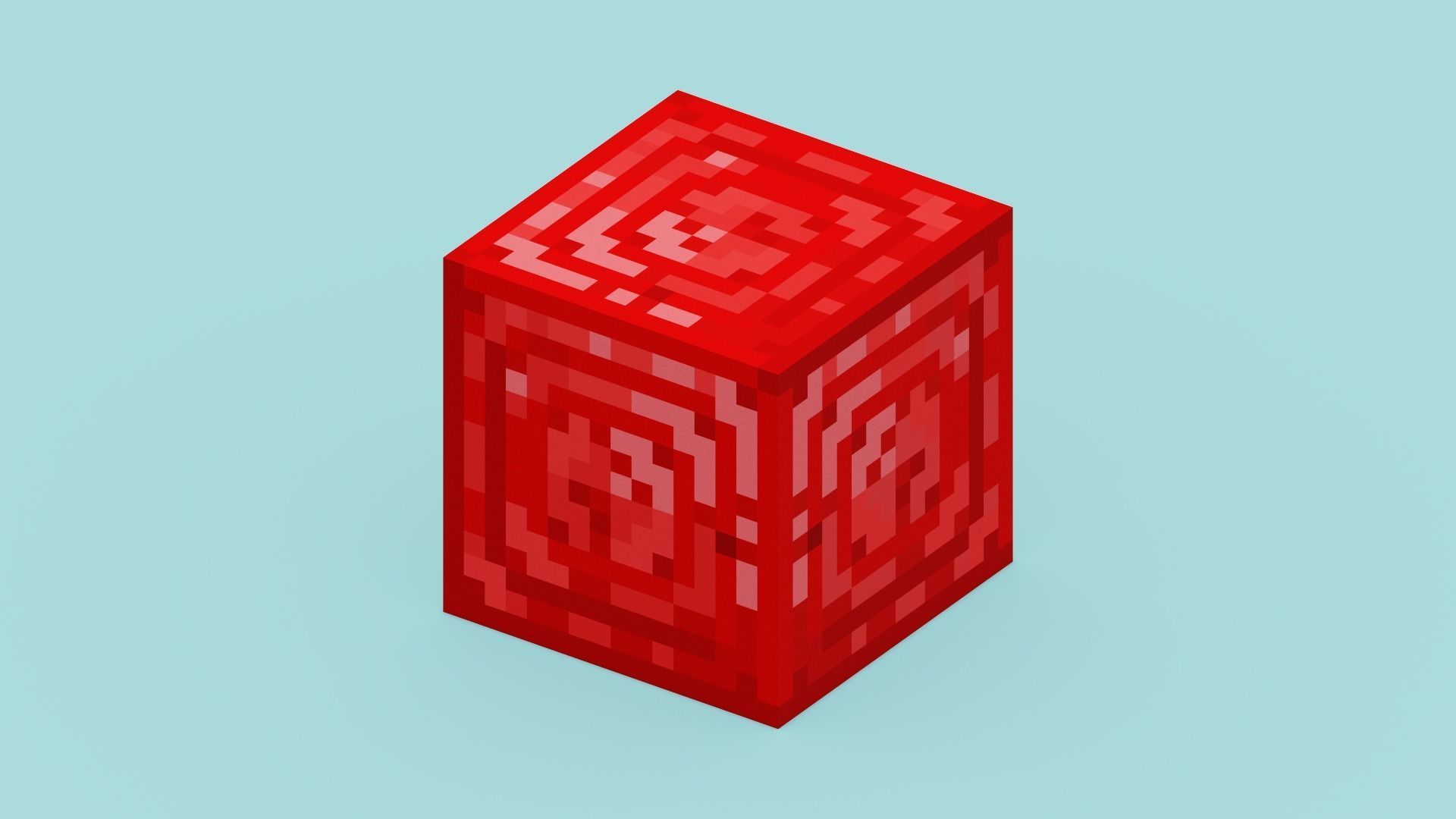 Minecraft Ruby Block Low-poly 3D model_4