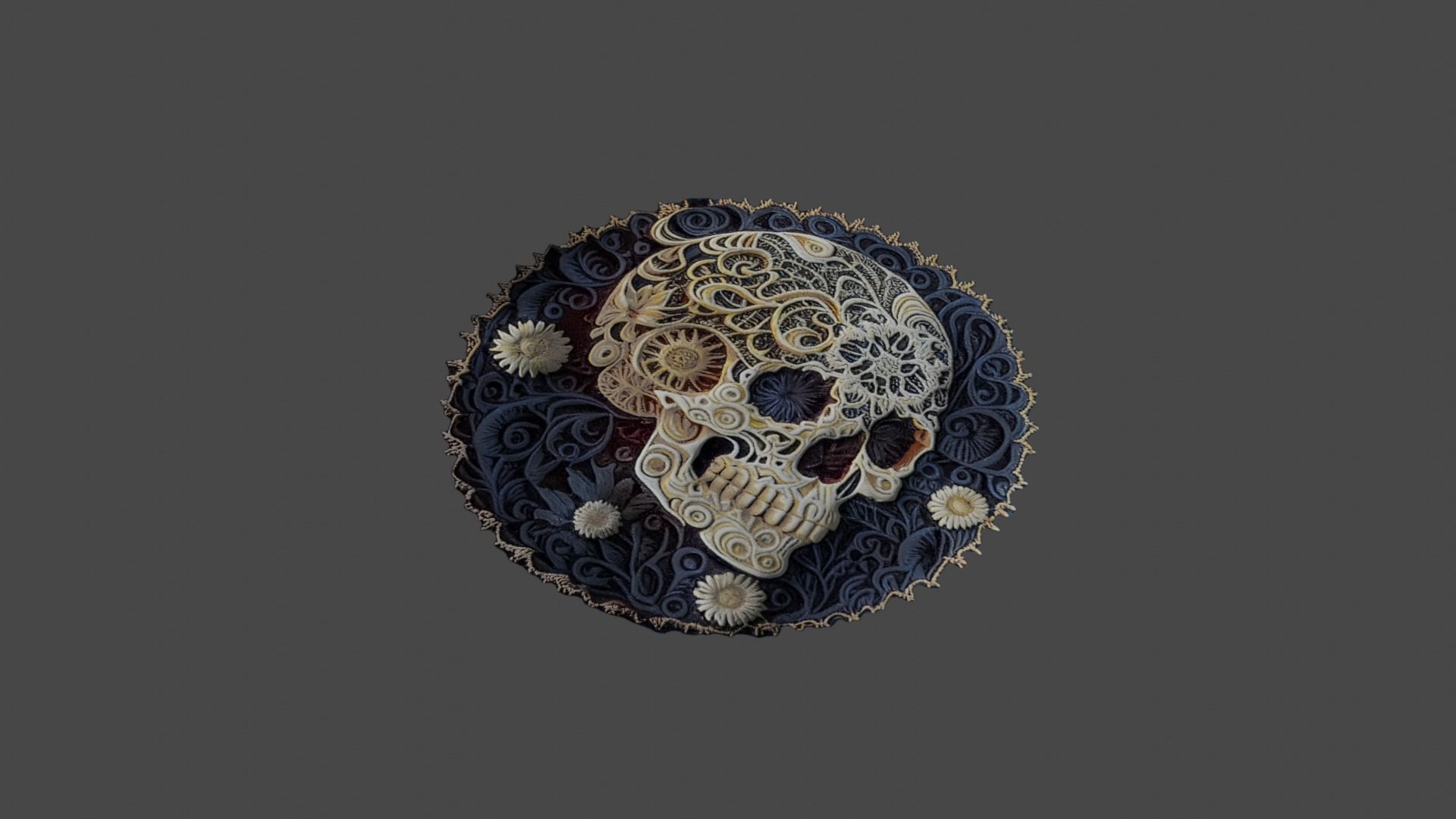 skull embroidered patch sticker Texture_7