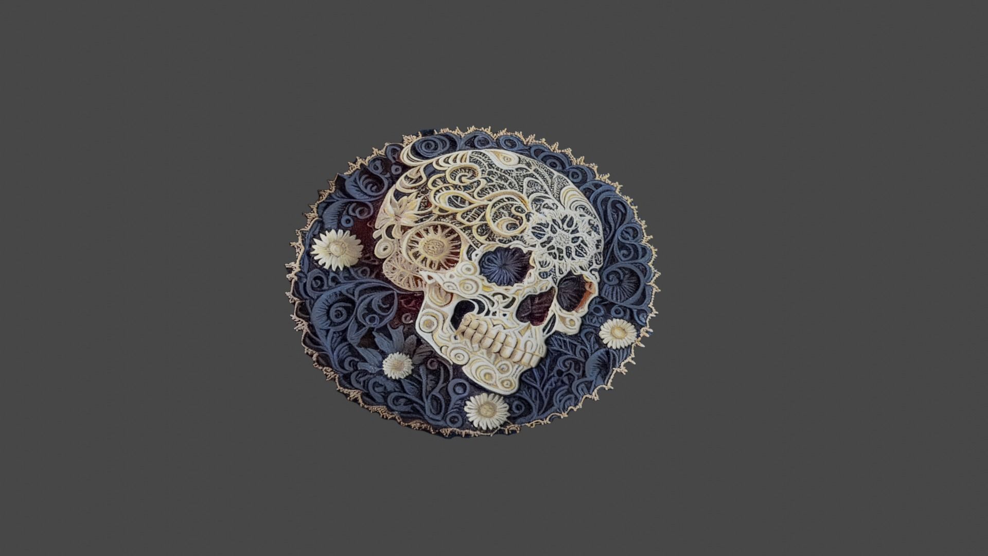 skull embroidered patch sticker Texture_6
