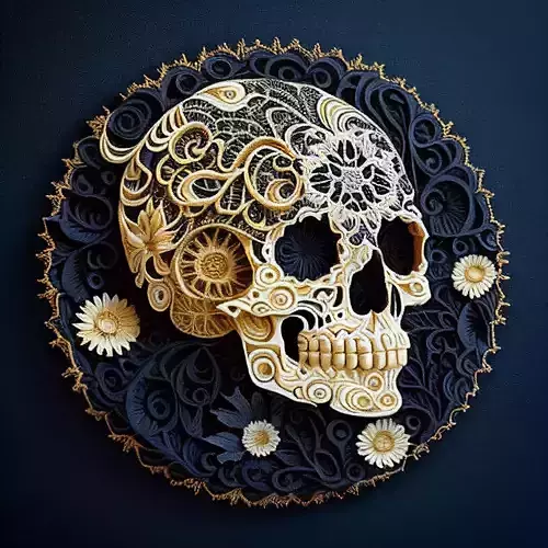 skull embroidered patch sticker Texture