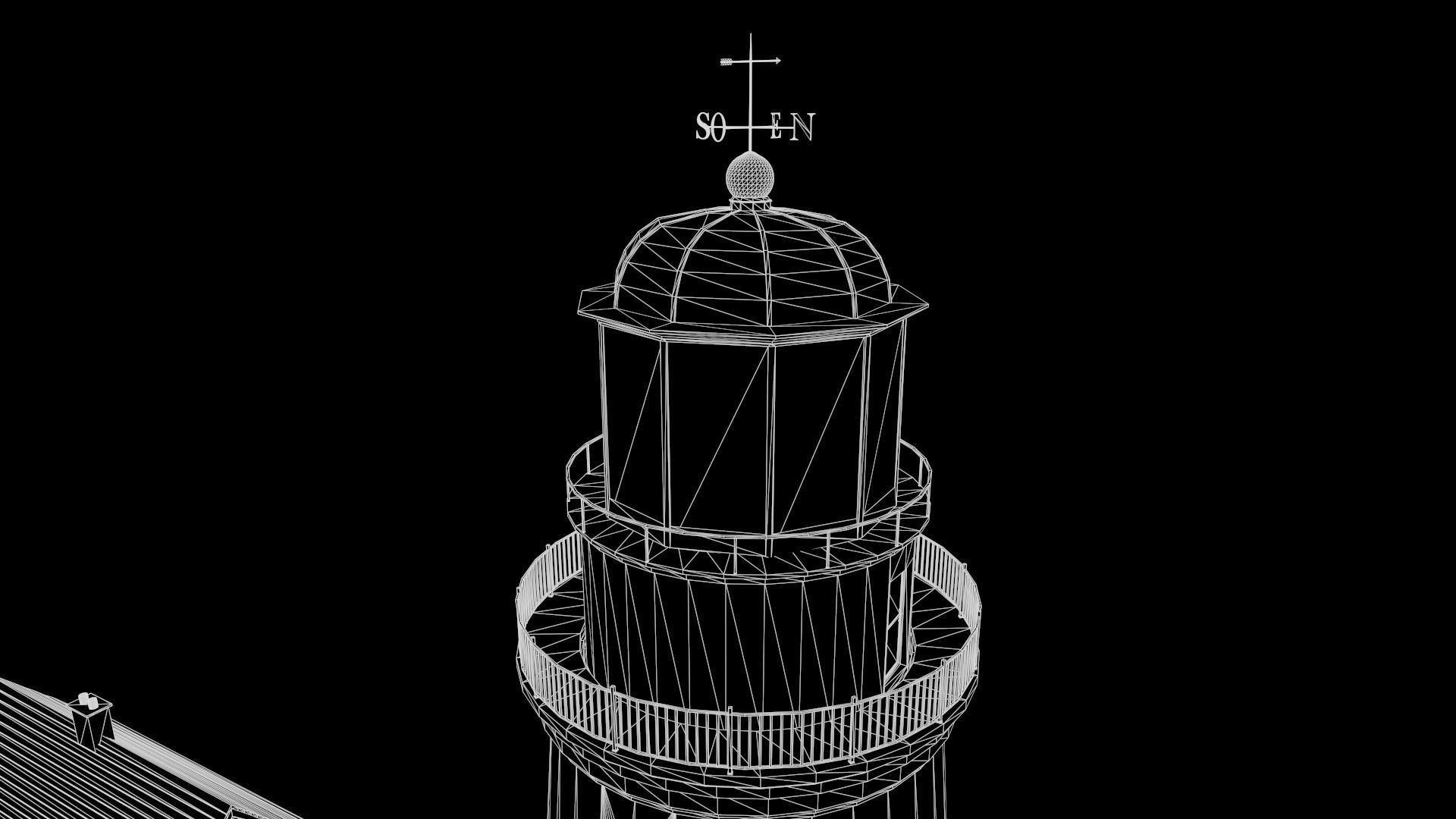 Old Lighthouse Low-poly 3D model_14