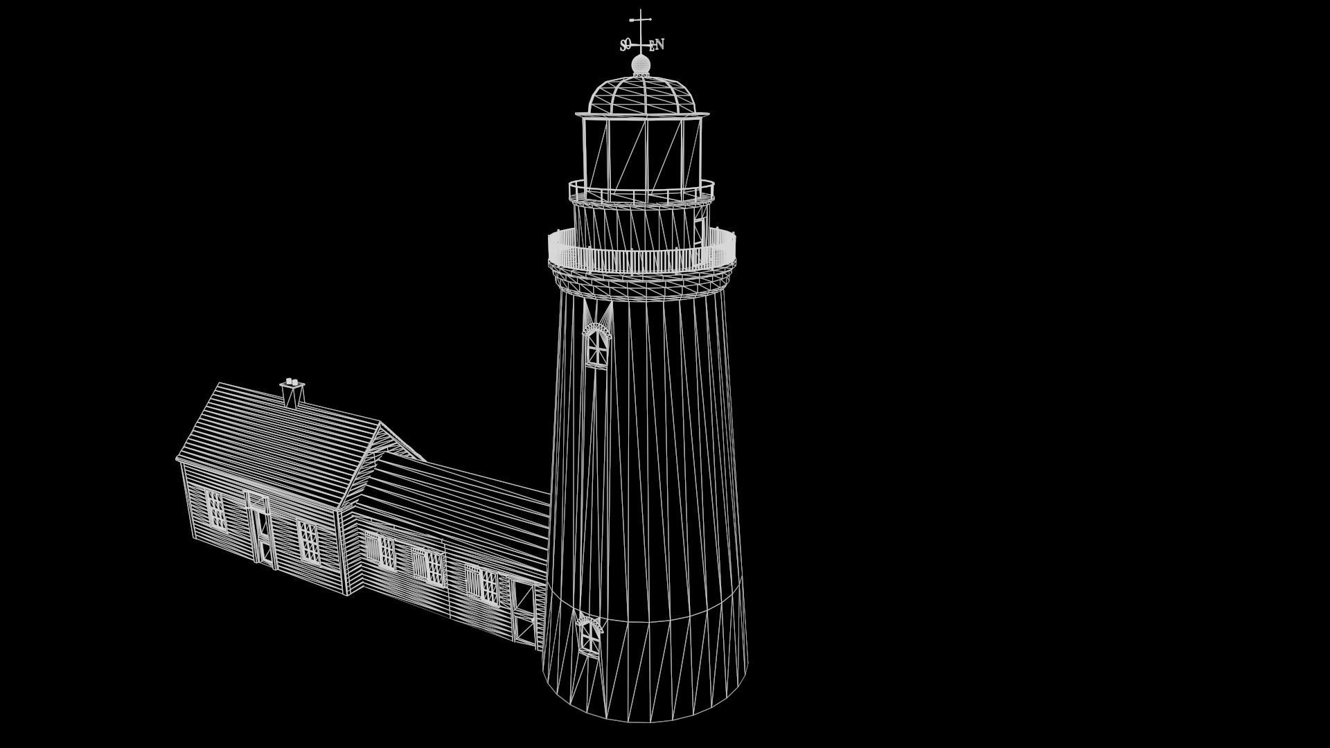 Old Lighthouse Low-poly 3D model_13