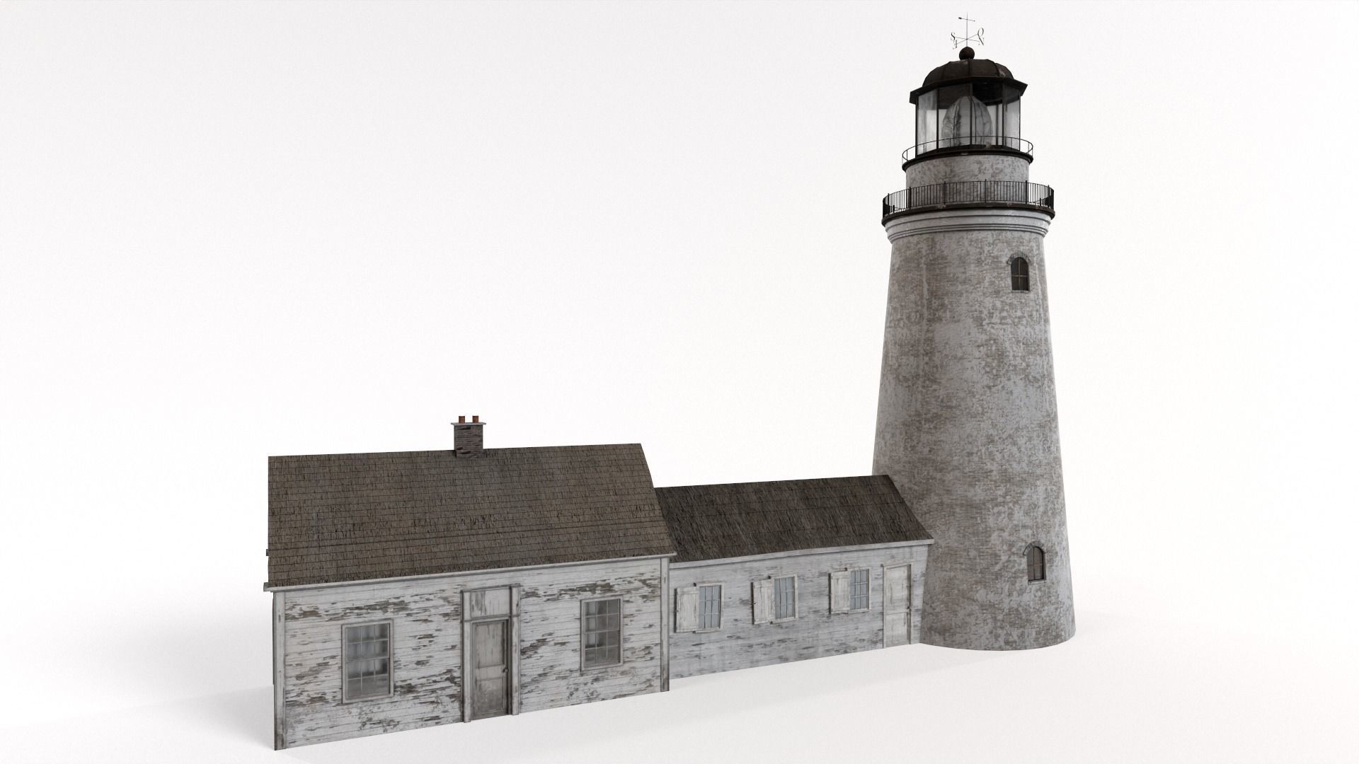 Old Lighthouse Low-poly 3D model_2