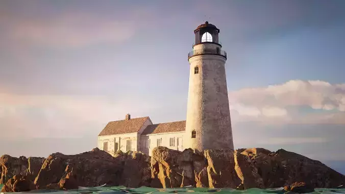 Old Lighthouse Low-poly 3D model