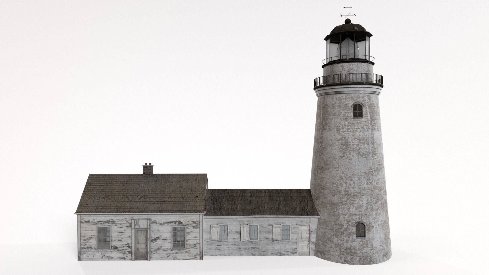 Old Lighthouse Low-poly 3D model_4