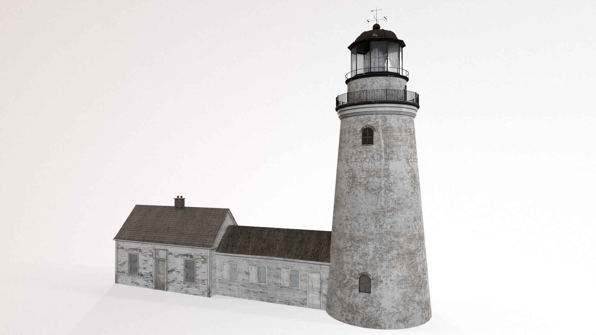 Old Lighthouse Low-poly 3D model_3
