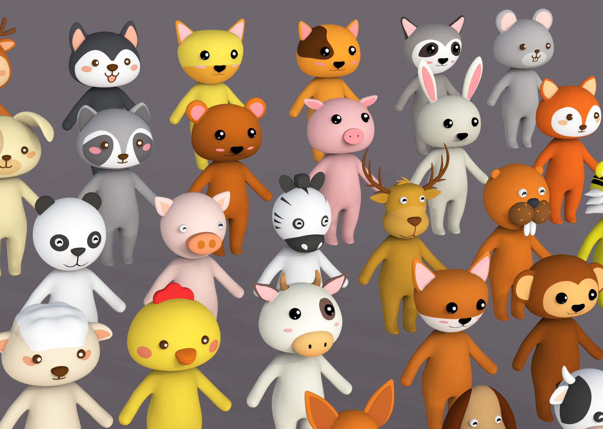 Character002 Little Animal Pack Low-poly 3D model_2