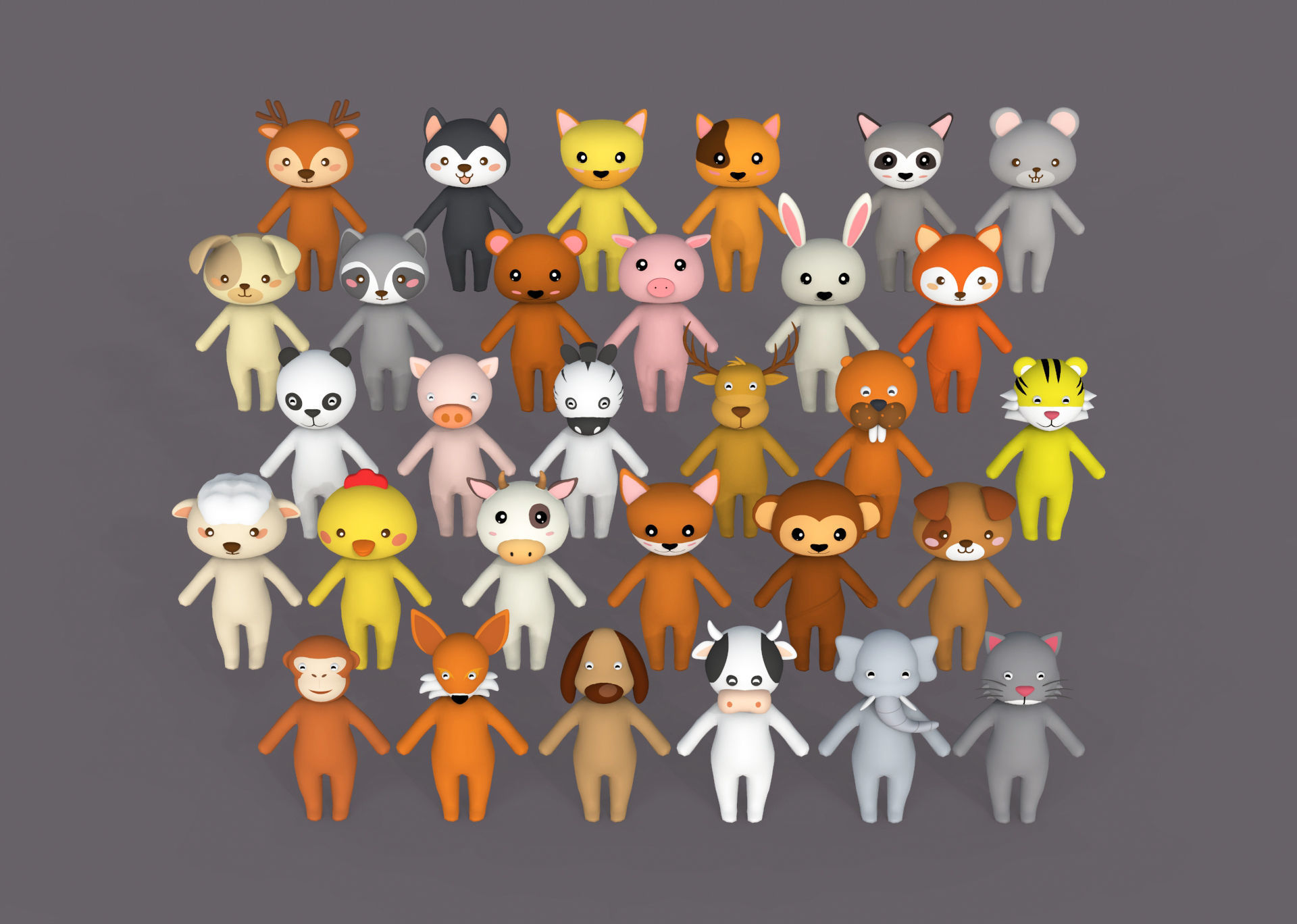 Character002 Little Animal Pack Low-poly 3D model_1