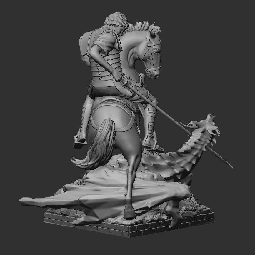 Roman Soldier vs the Dragon - Saint George 3D print model_6