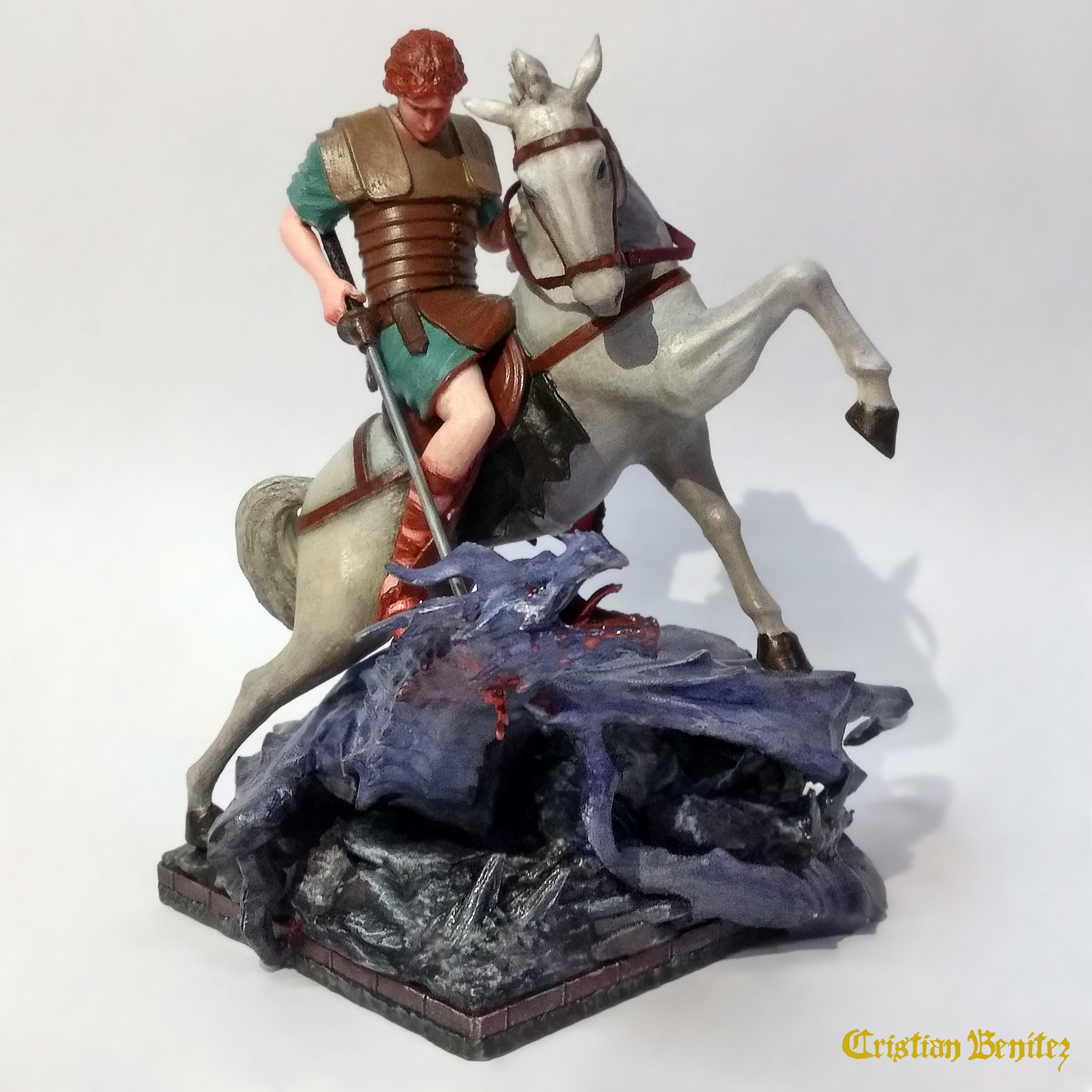Roman Soldier vs the Dragon - Saint George 3D print model_7