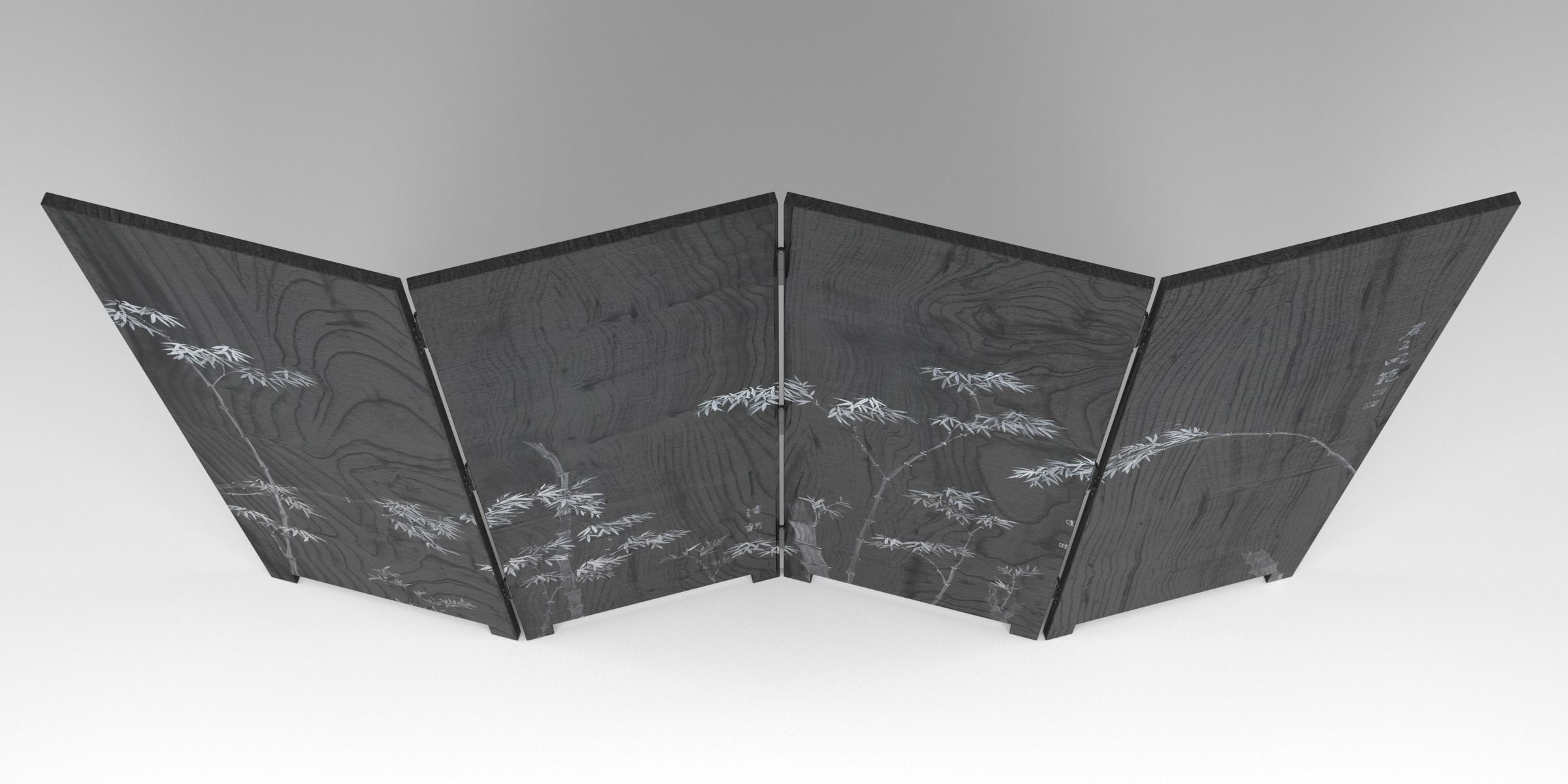 BAMBOO FOLDING SCREEN Low-poly 3D model_6