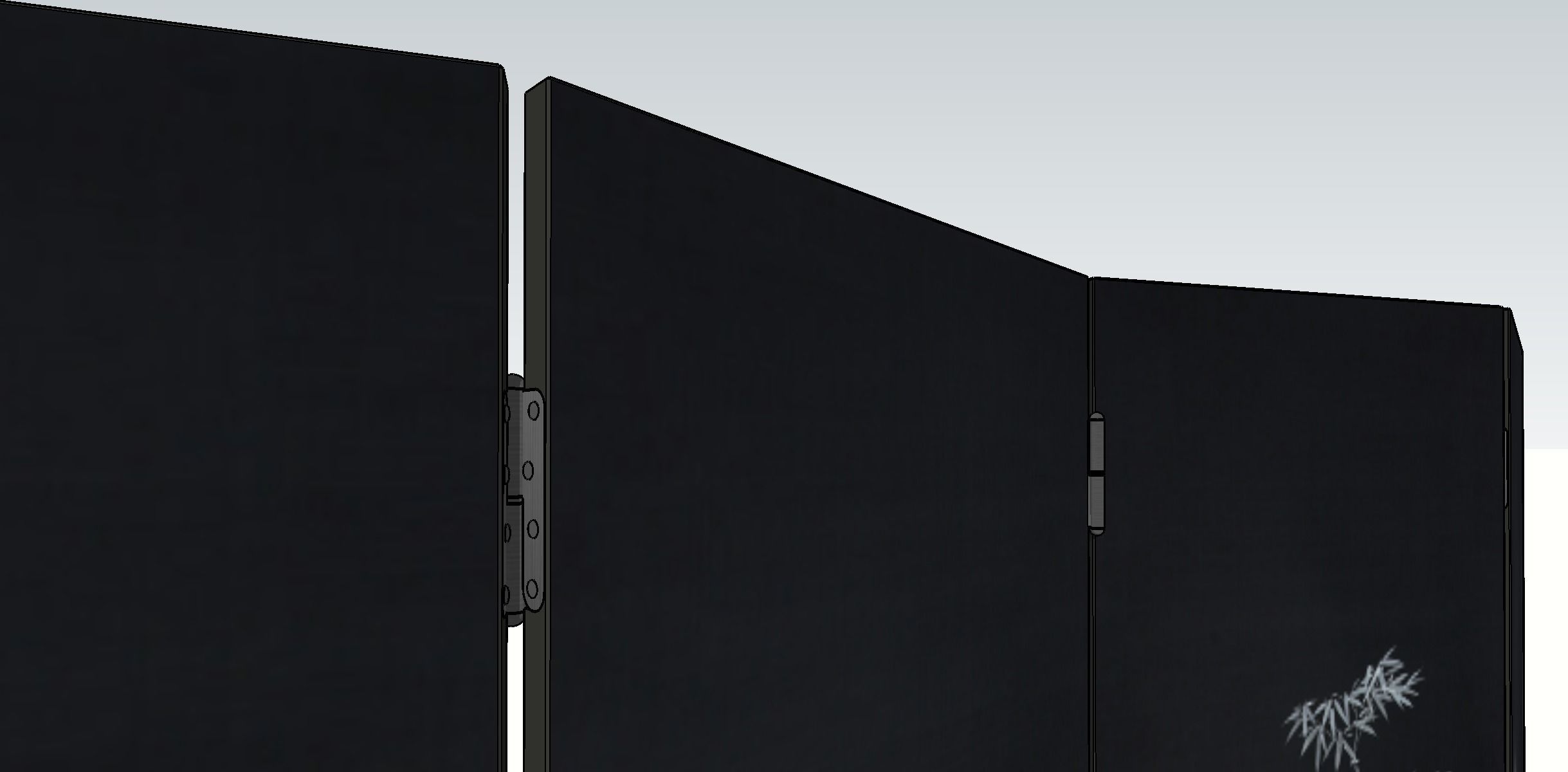 BAMBOO FOLDING SCREEN Low-poly 3D model_11