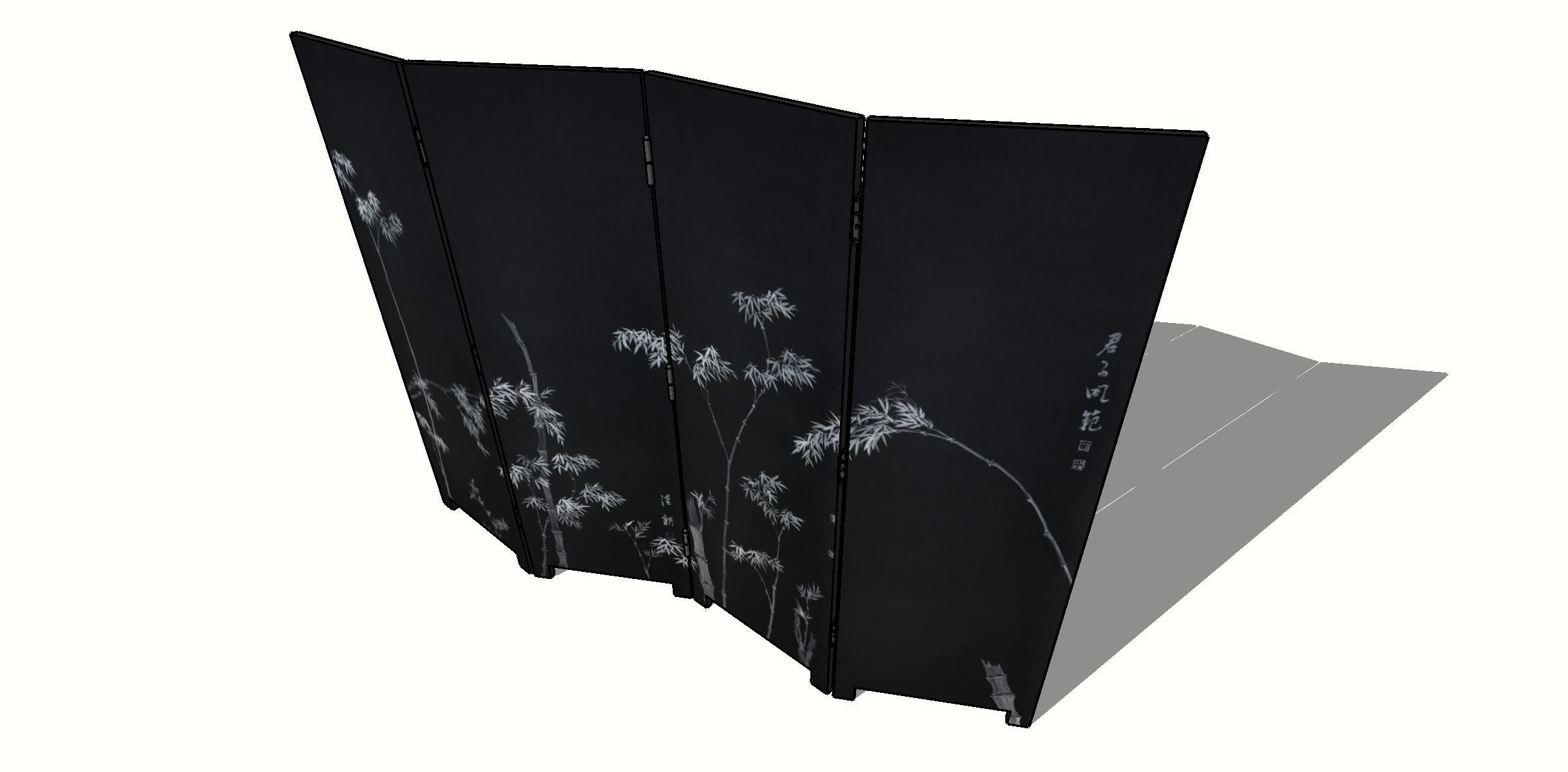 BAMBOO FOLDING SCREEN Low-poly 3D model_10