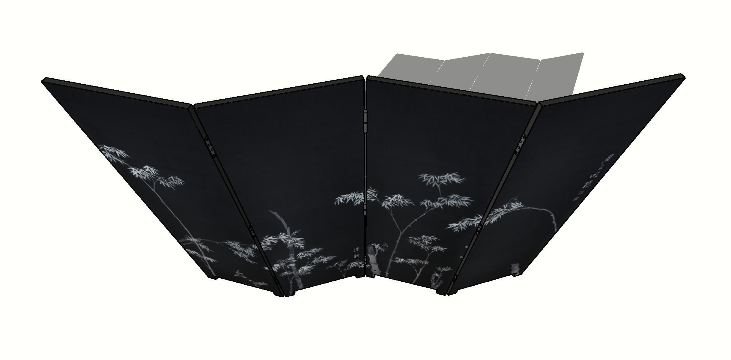 BAMBOO FOLDING SCREEN Low-poly 3D model_12