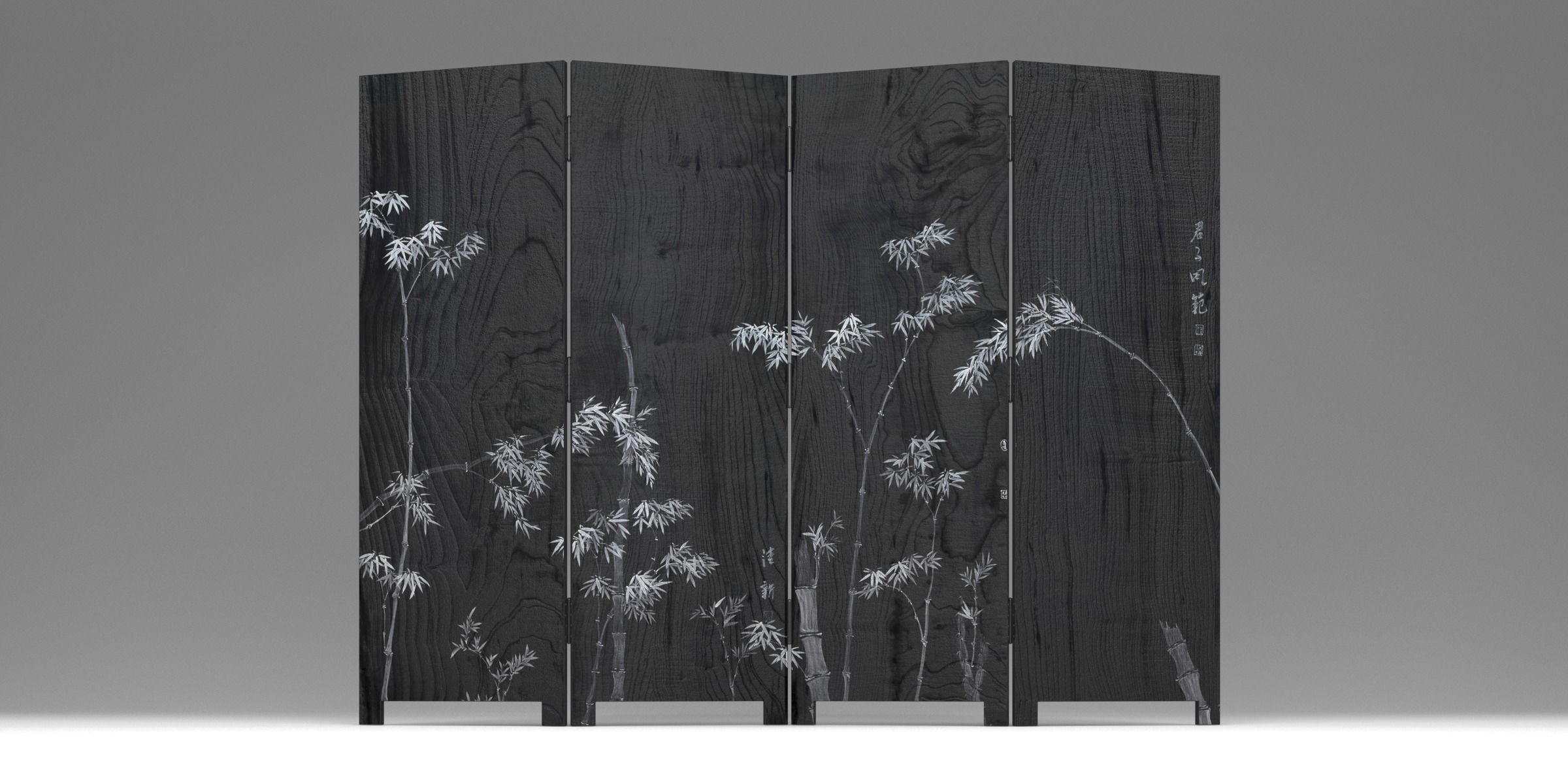 BAMBOO FOLDING SCREEN Low-poly 3D model_5
