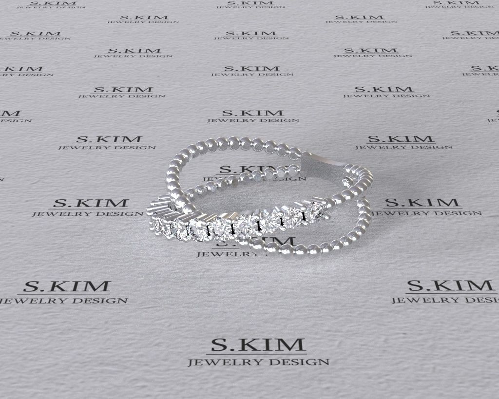 Ring balls diamonds  3D print model_1