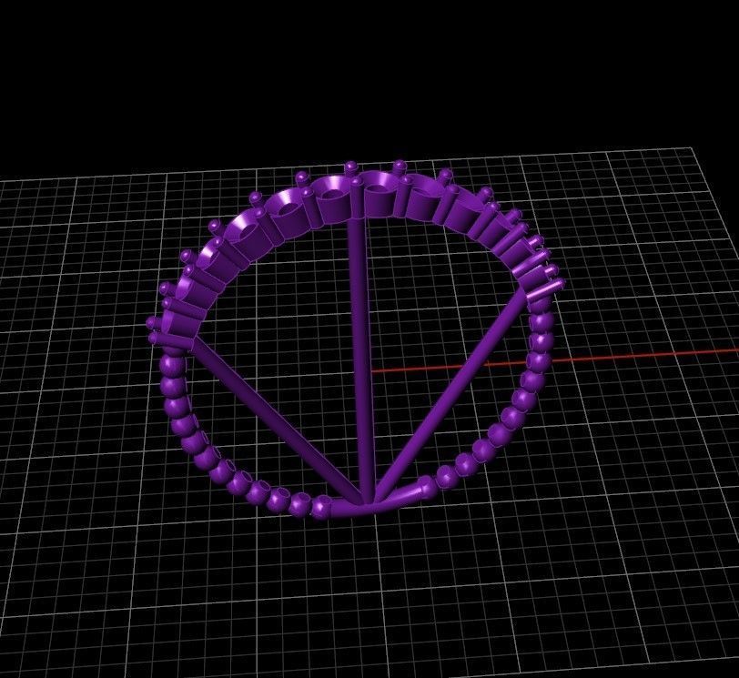 Ring balls diamonds  3D print model_4