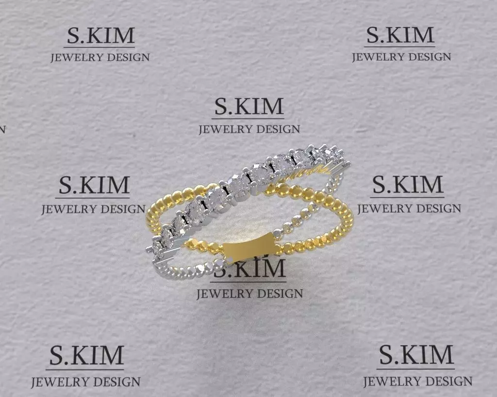 Ring balls diamonds  3D print model_0