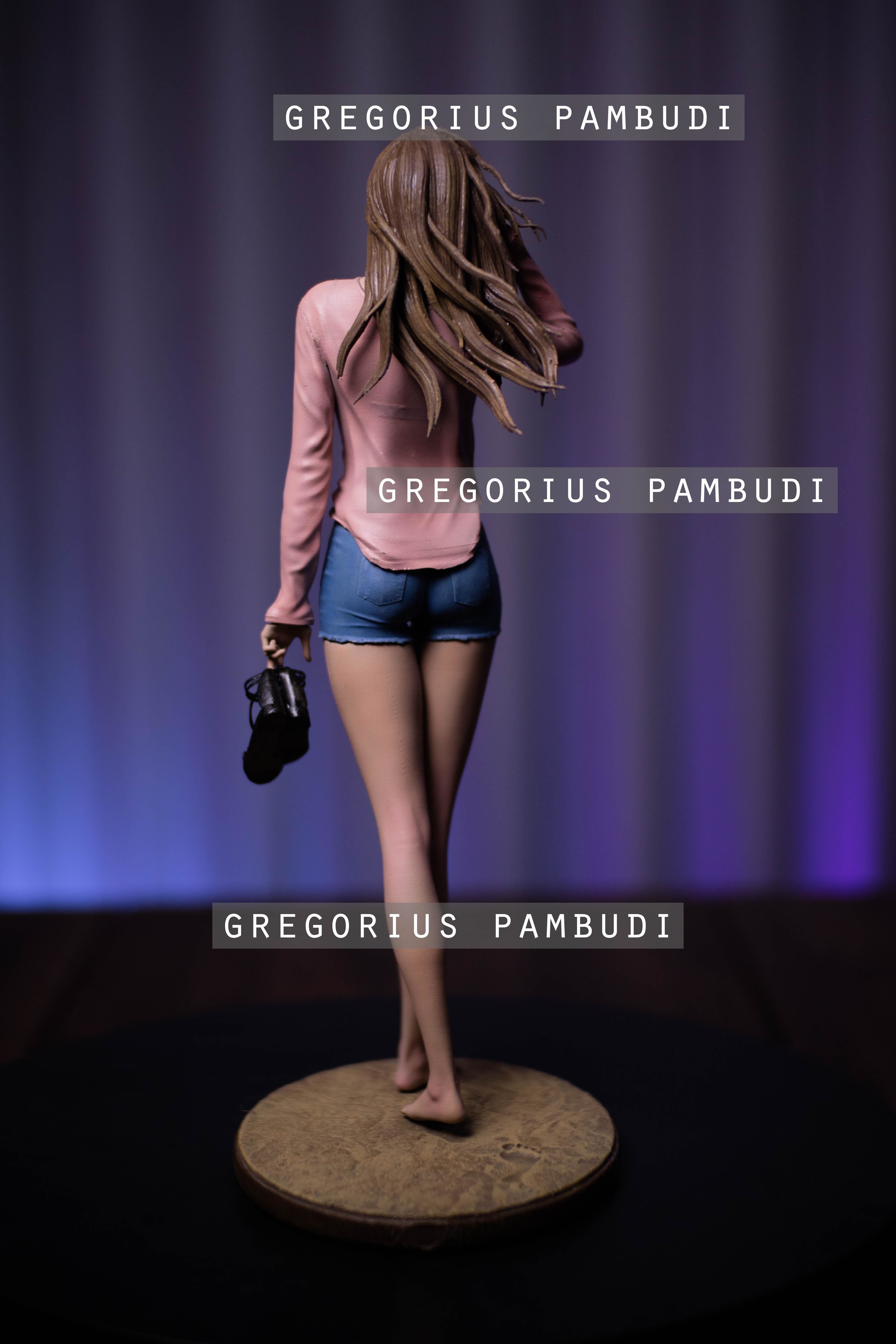 A woman at a windy beach statue 3d printable 3D print model_6