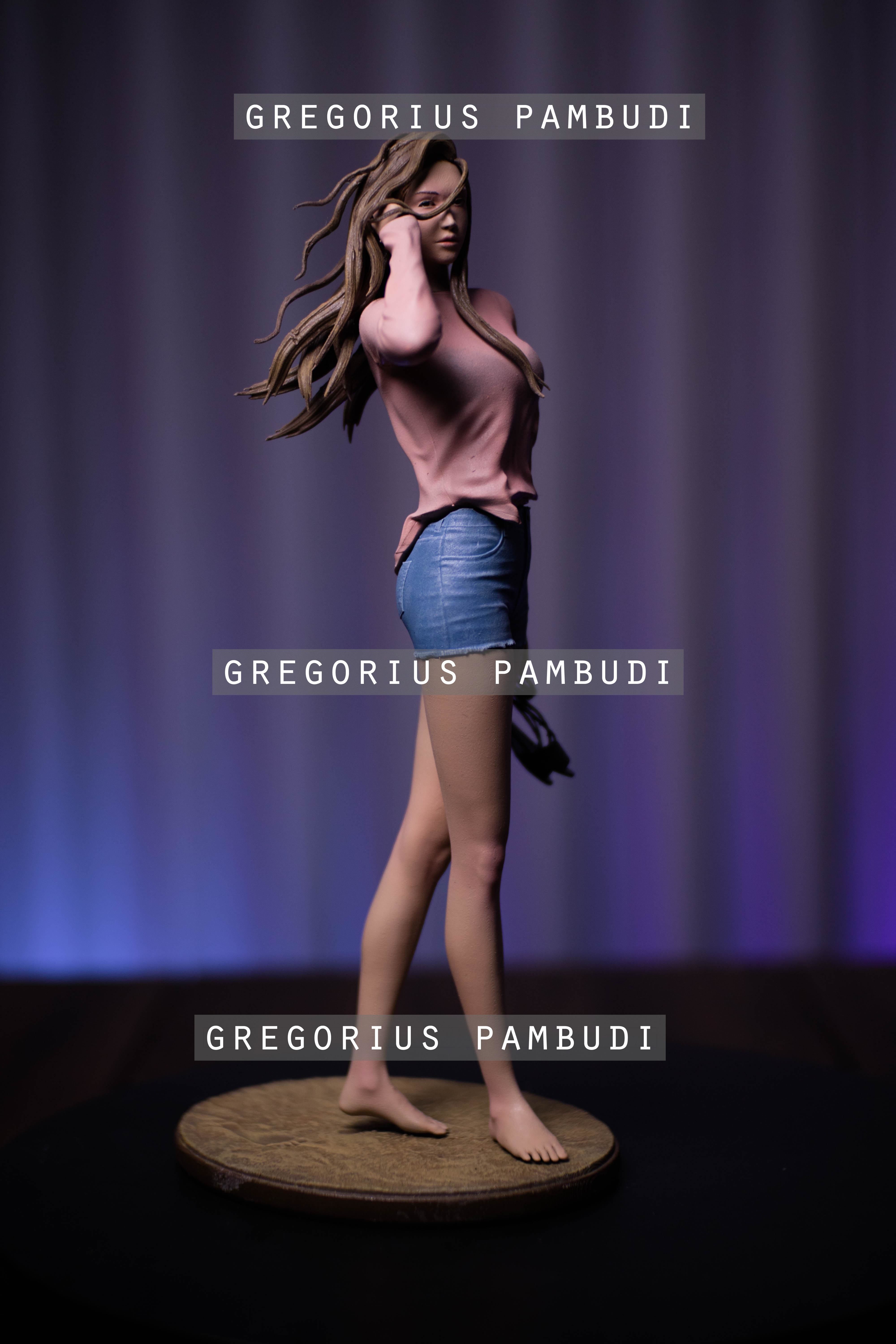 A woman at a windy beach statue 3d printable 3D print model_4