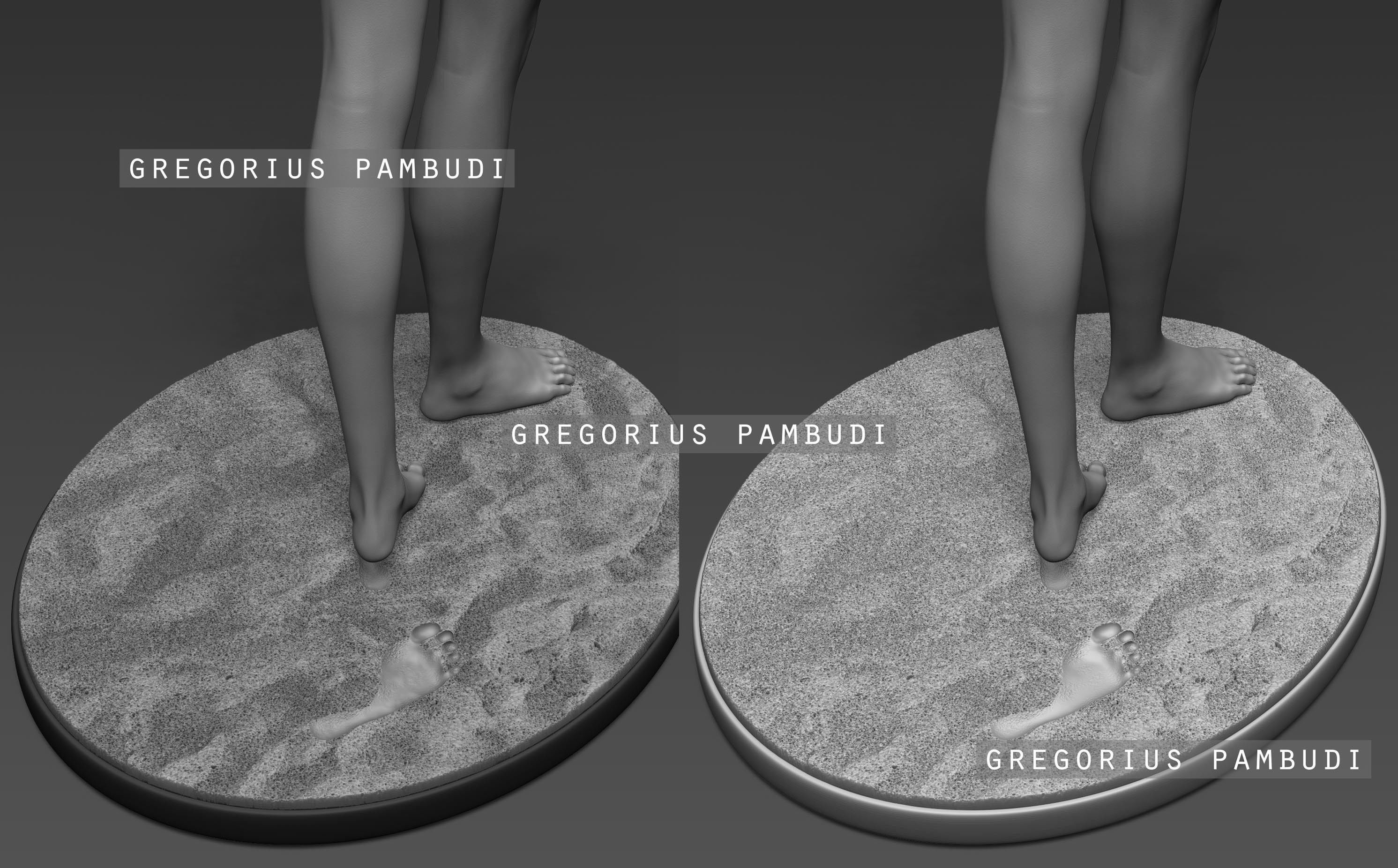 A woman at a windy beach statue 3d printable 3D print model_16