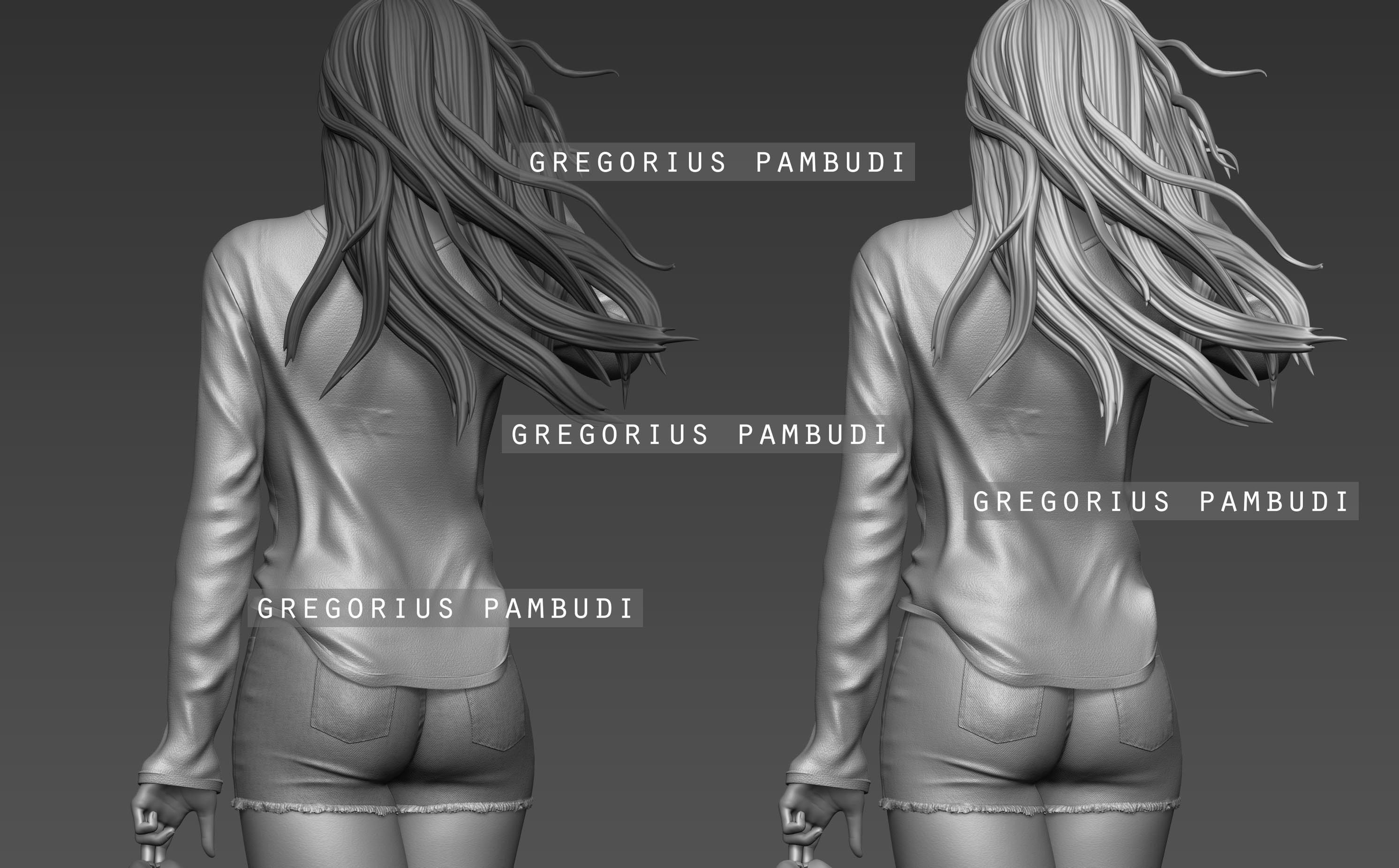 A woman at a windy beach statue 3d printable 3D print model_15