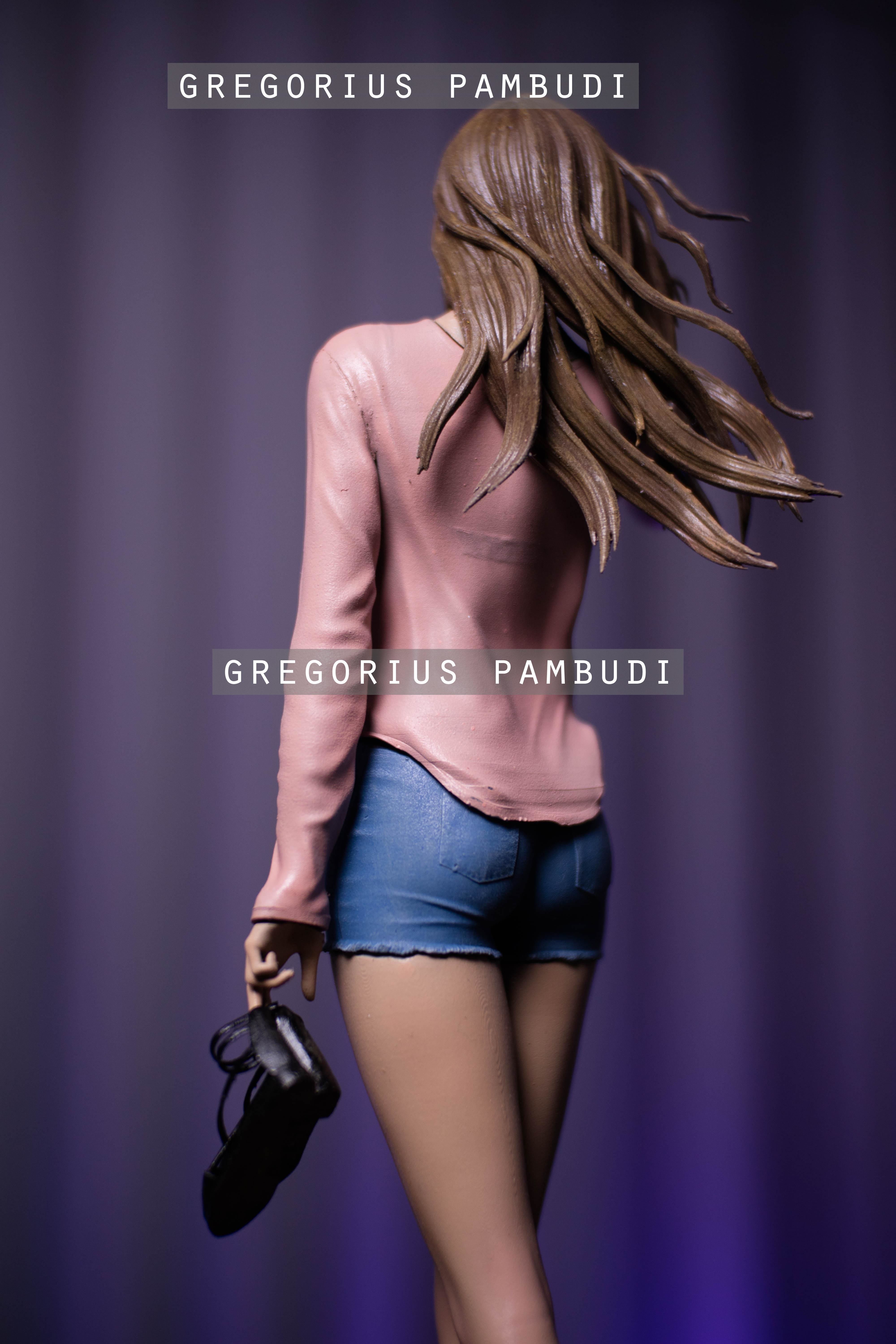 A woman at a windy beach statue 3d printable 3D print model_7