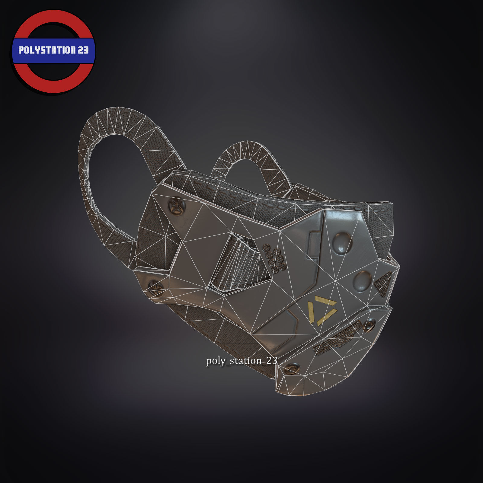 sci fi face mask v1 Low-poly 3D model_11