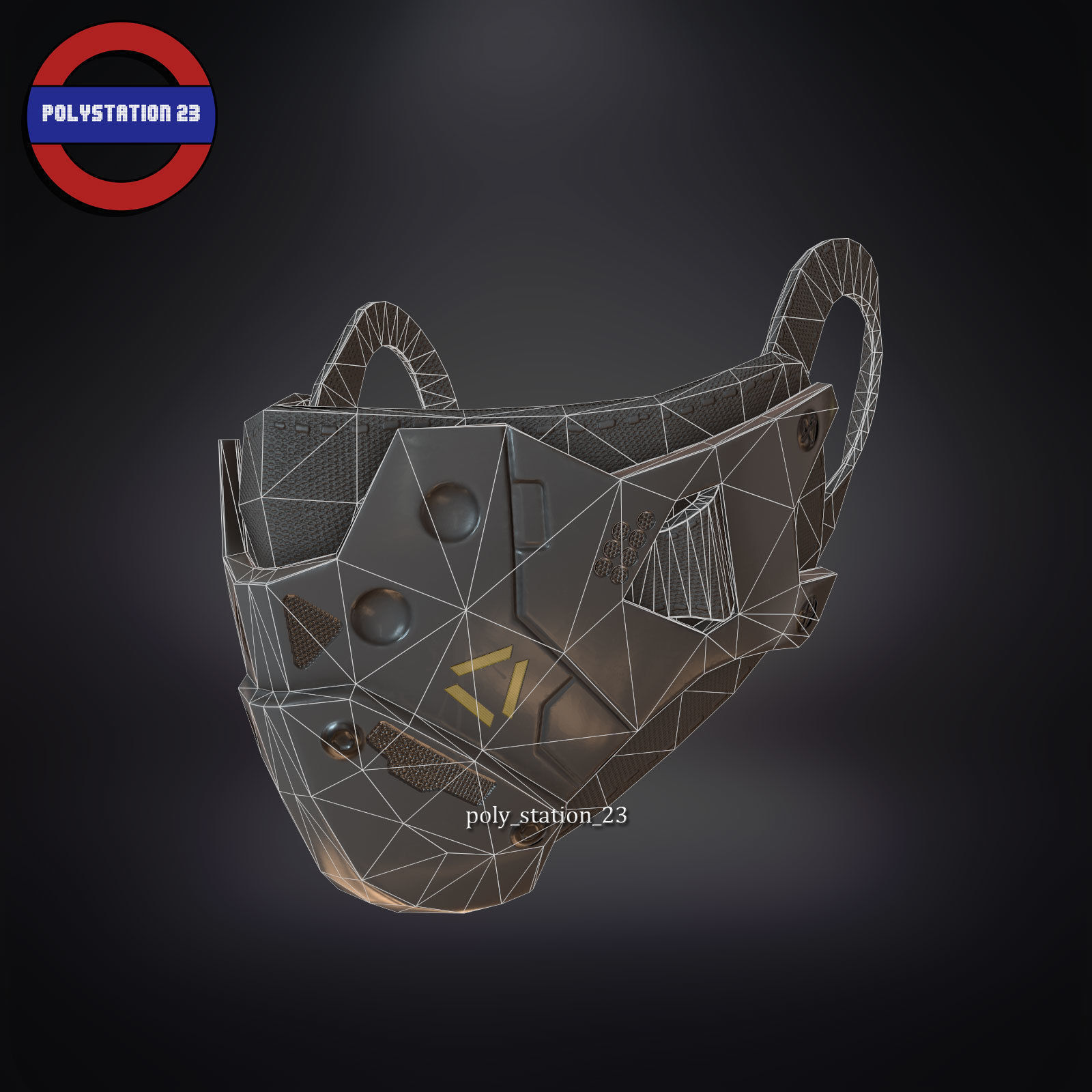 sci fi face mask v1 Low-poly 3D model_10