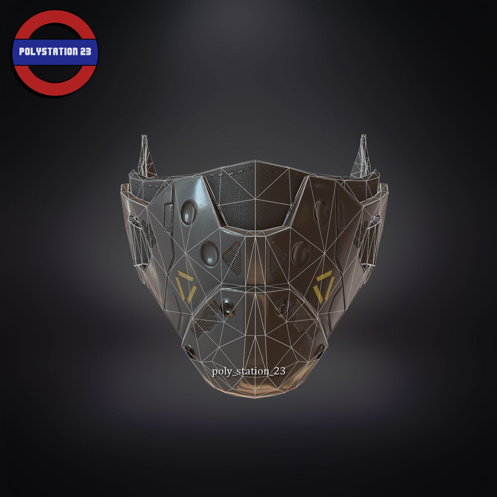 sci fi face mask v1 Low-poly 3D model_9