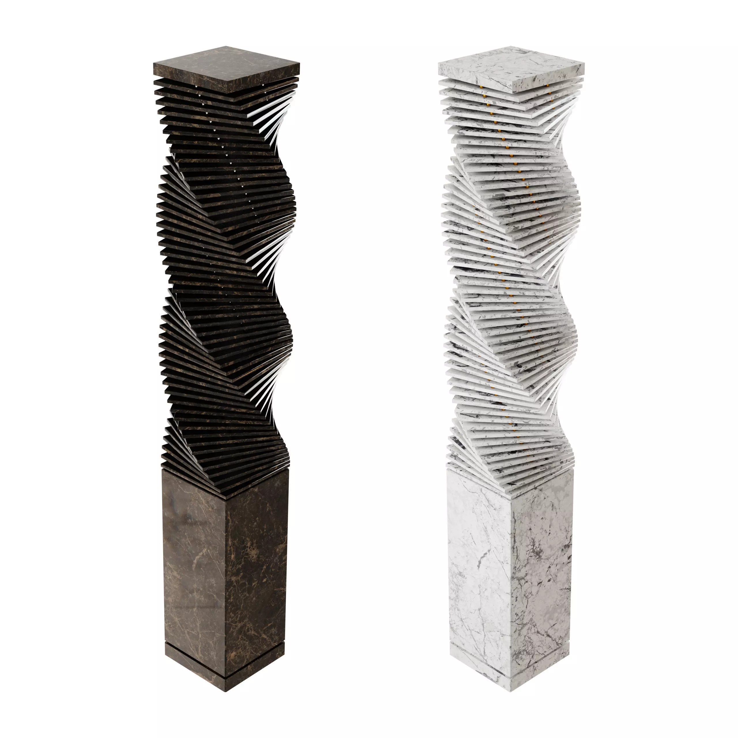 Parametric Spiral Tower Floor Lamp V1 Free low-poly 3D model