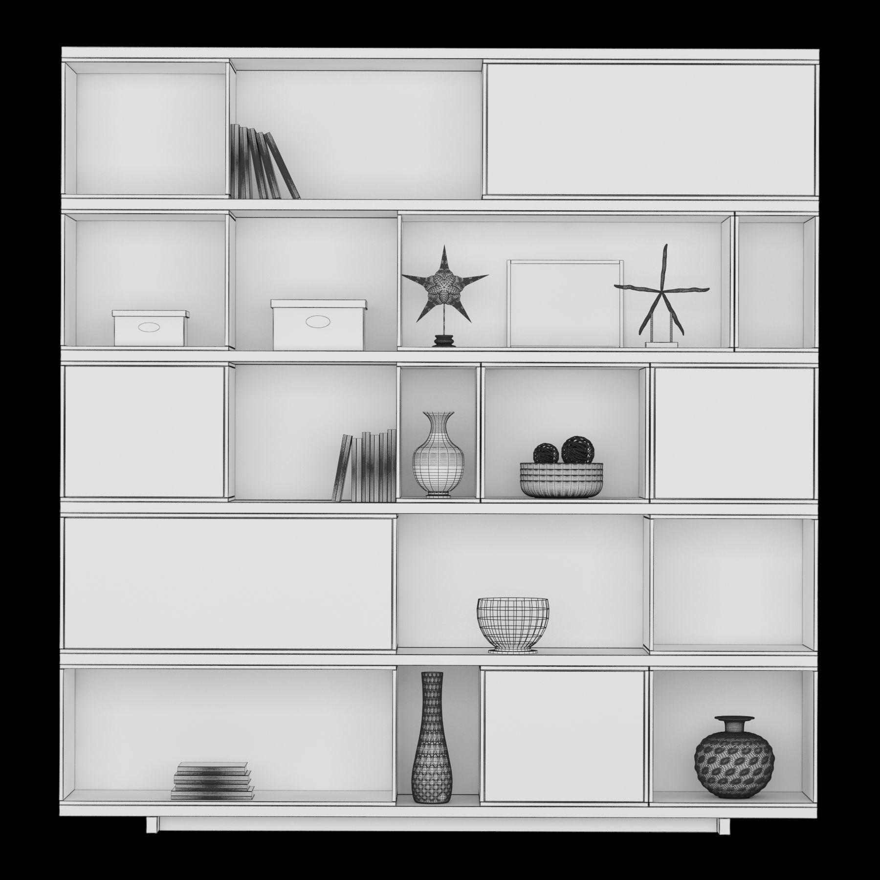 Furniture shelf 002 3D model_3