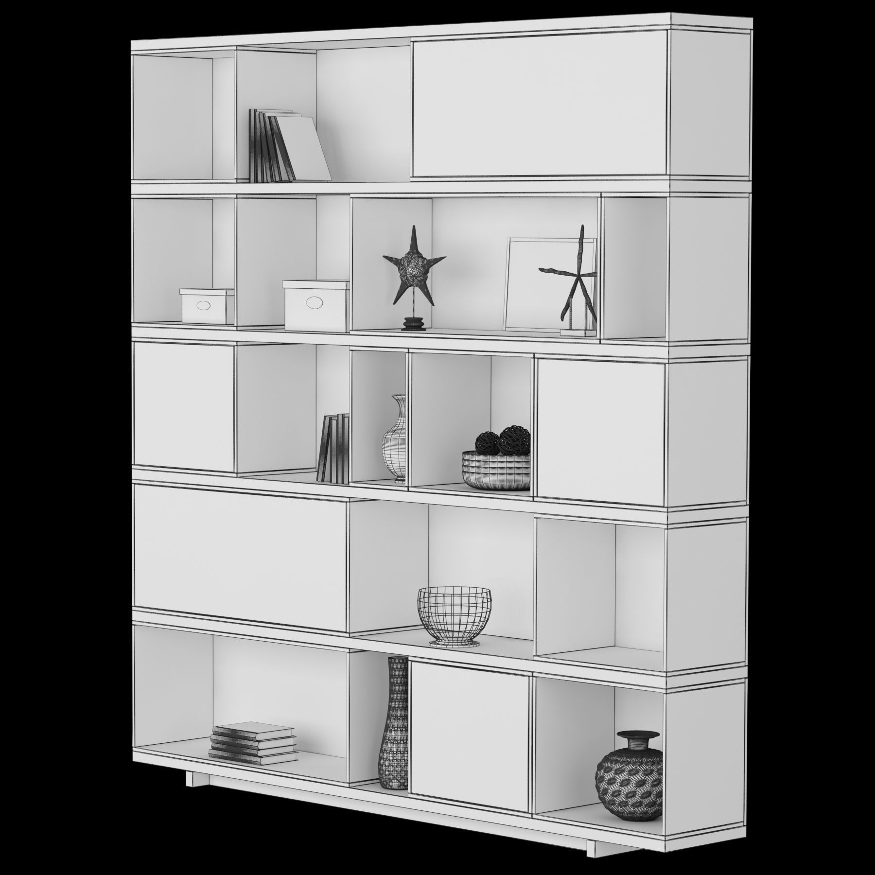 Furniture shelf 002 3D model_4
