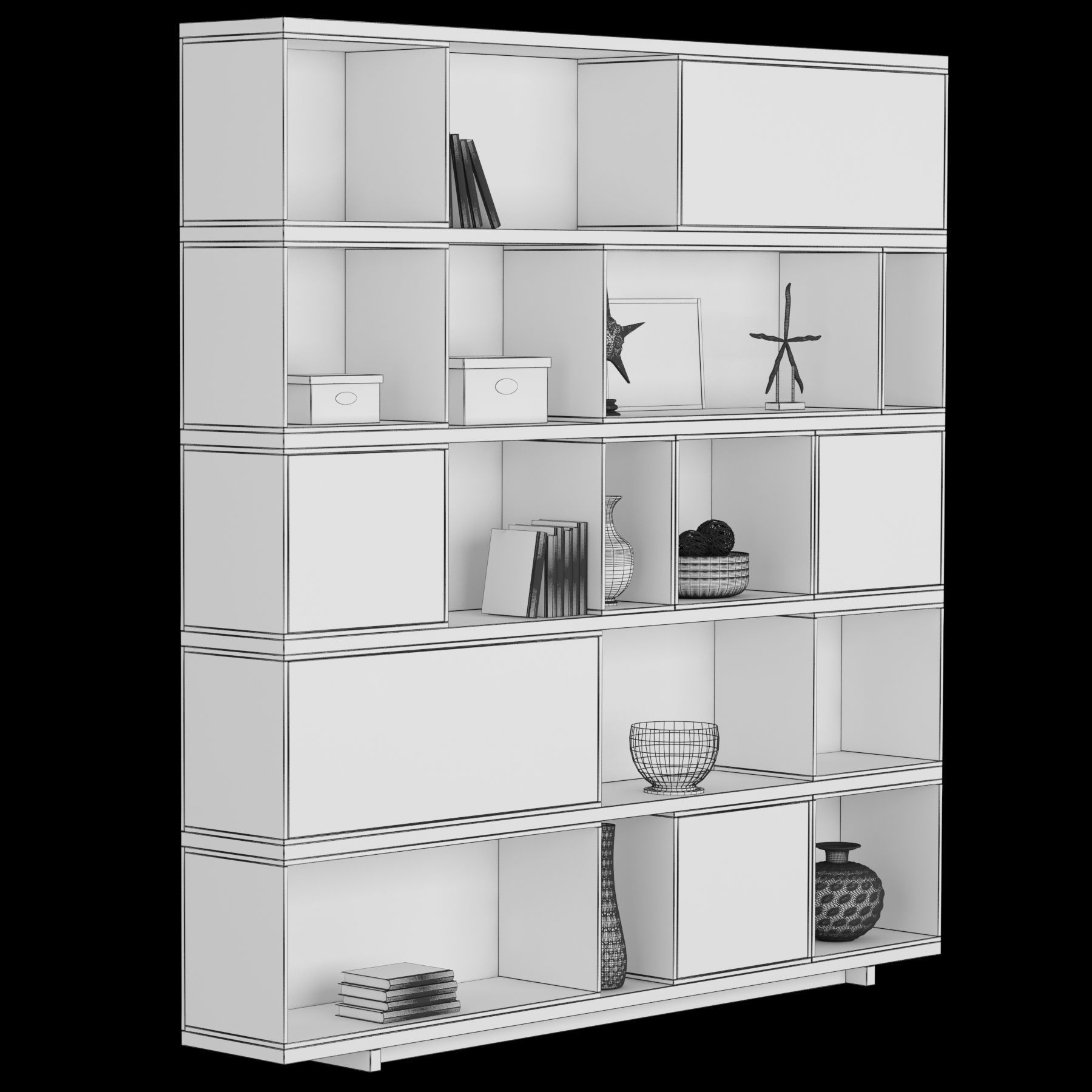 Furniture shelf 002 3D model_5