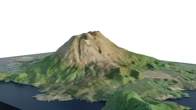 Sakurajima Stratovolcano 3d model terrain  3D model