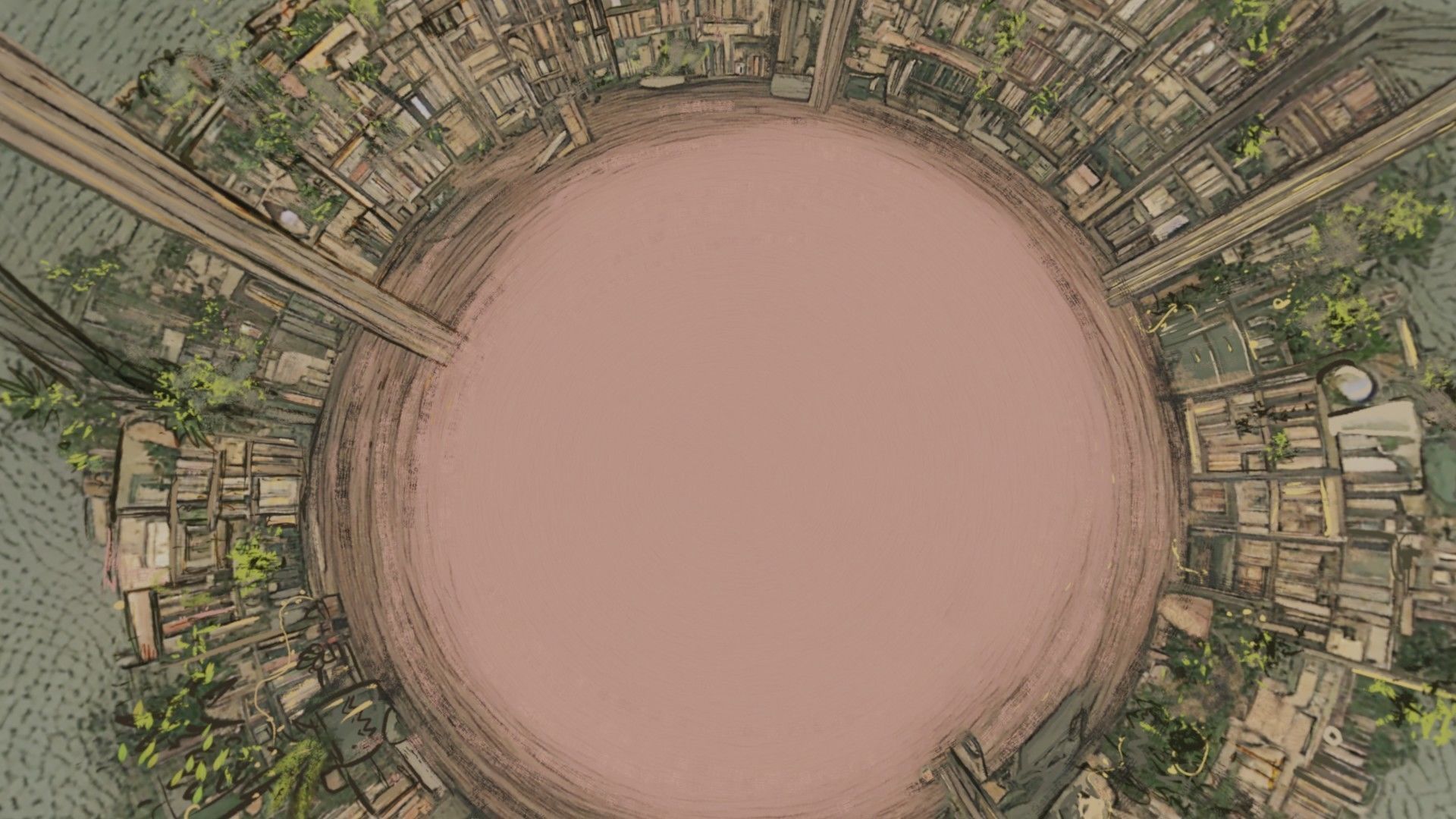 Attic library 360 VR sky background cute drawing Low-poly 3D model_33