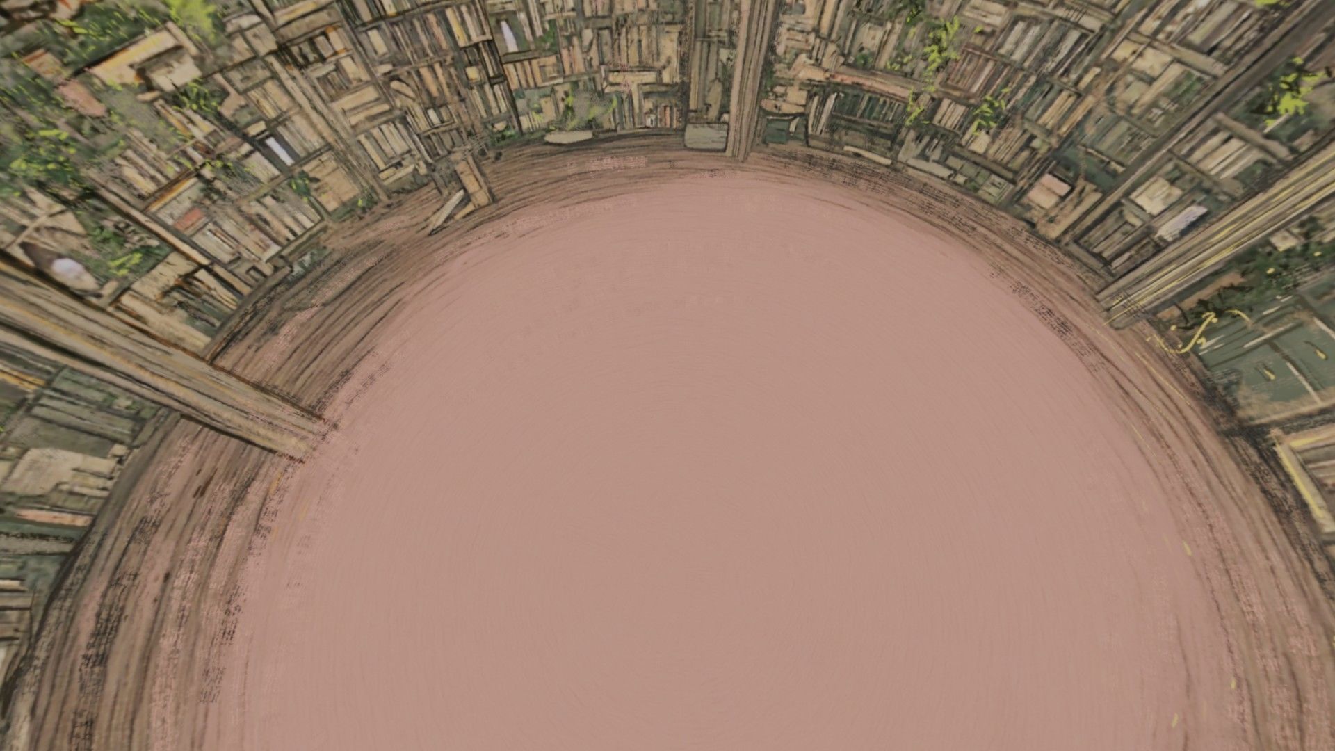 Attic library 360 VR sky background cute drawing Low-poly 3D model_35