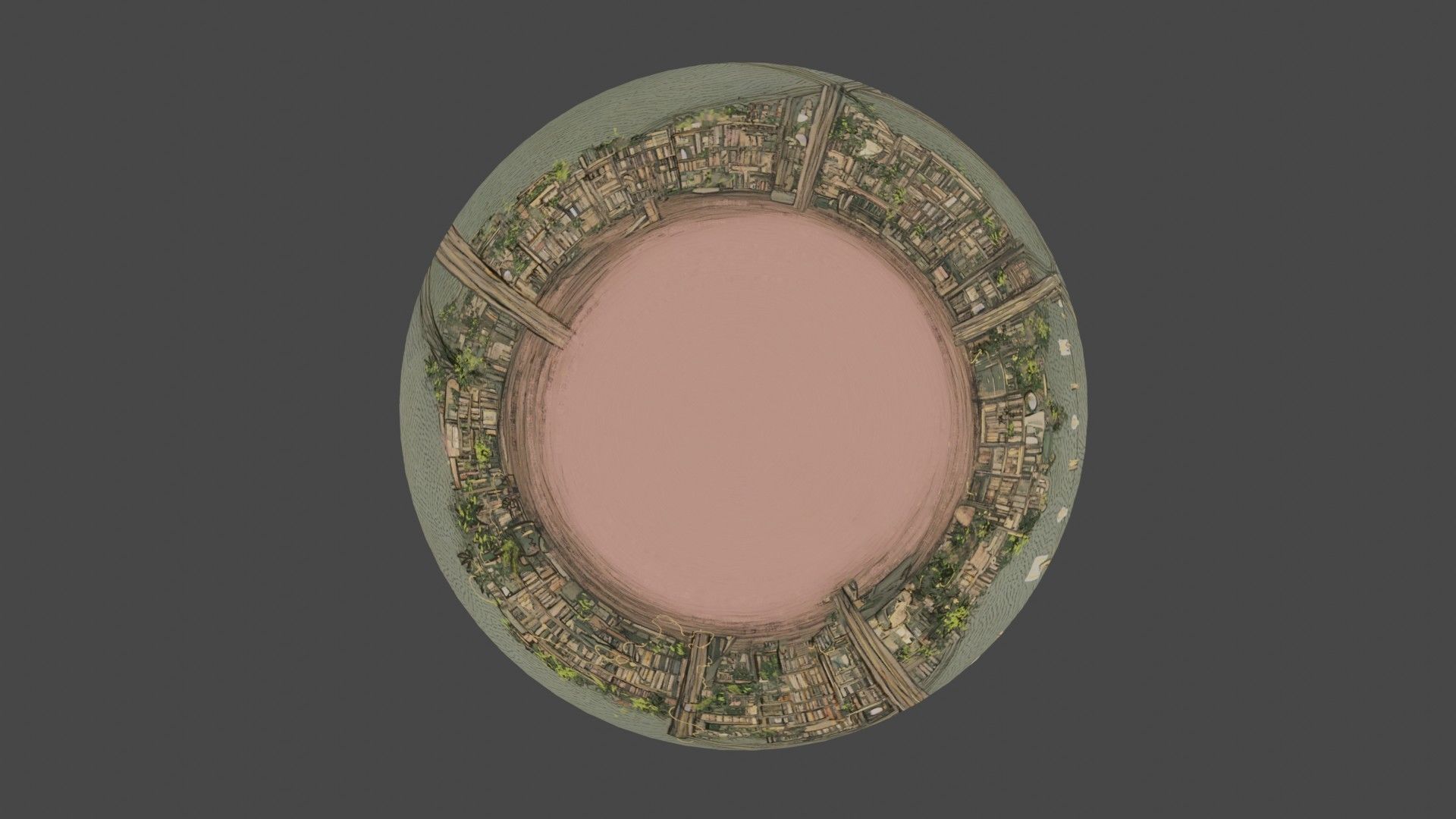 Attic library 360 VR sky background cute drawing Low-poly 3D model_31