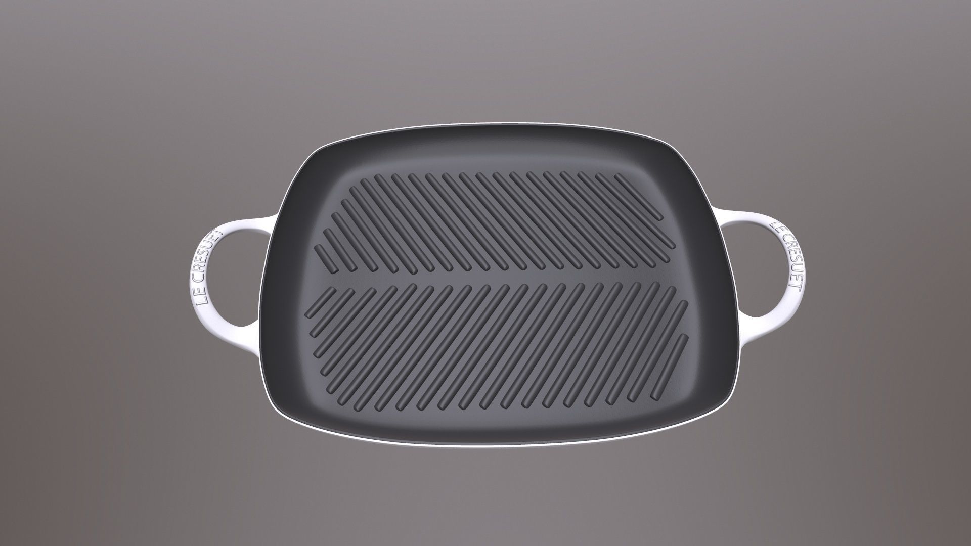 Shallow Rectangular Grill Stain Black 3D model_2