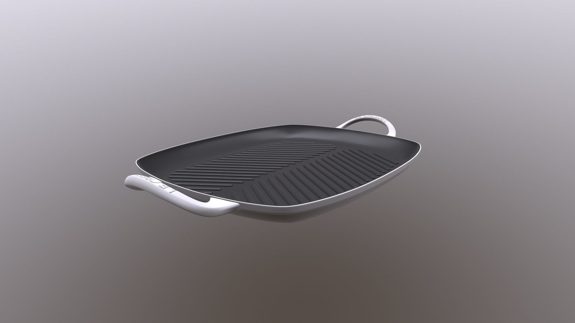 Shallow Rectangular Grill Stain Black 3D model_4