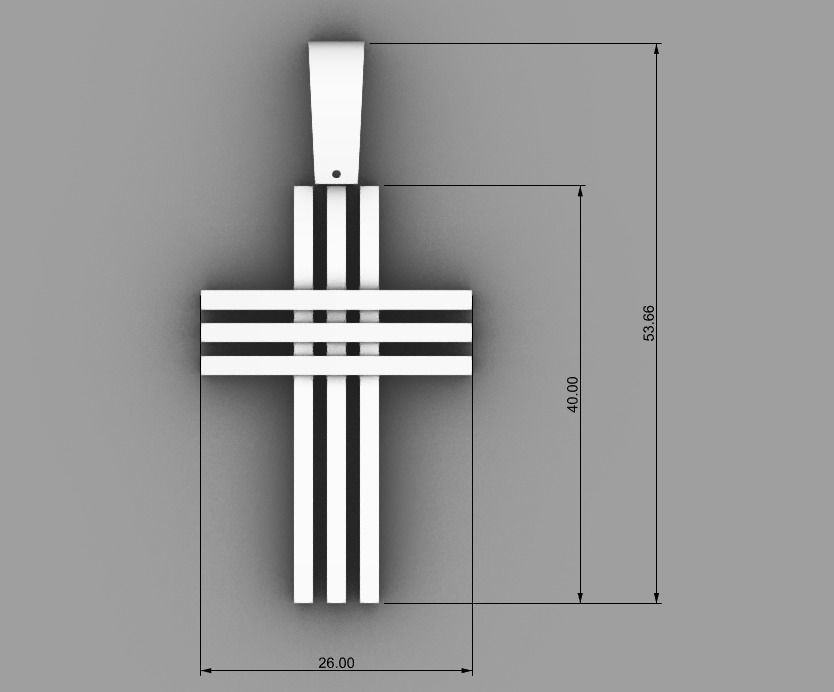 Cross Pendant 3D print model_1