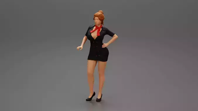 Sexy woman steward standing 2