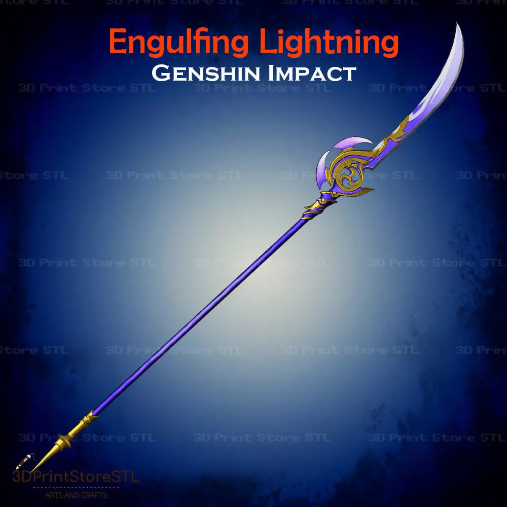 Engulfing Lightning Cosplay Genshin Impact - STL File 3D print model_0