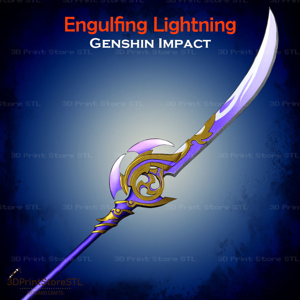 Engulfing Lightning Cosplay Genshin Impact - STL File 3D print model_1