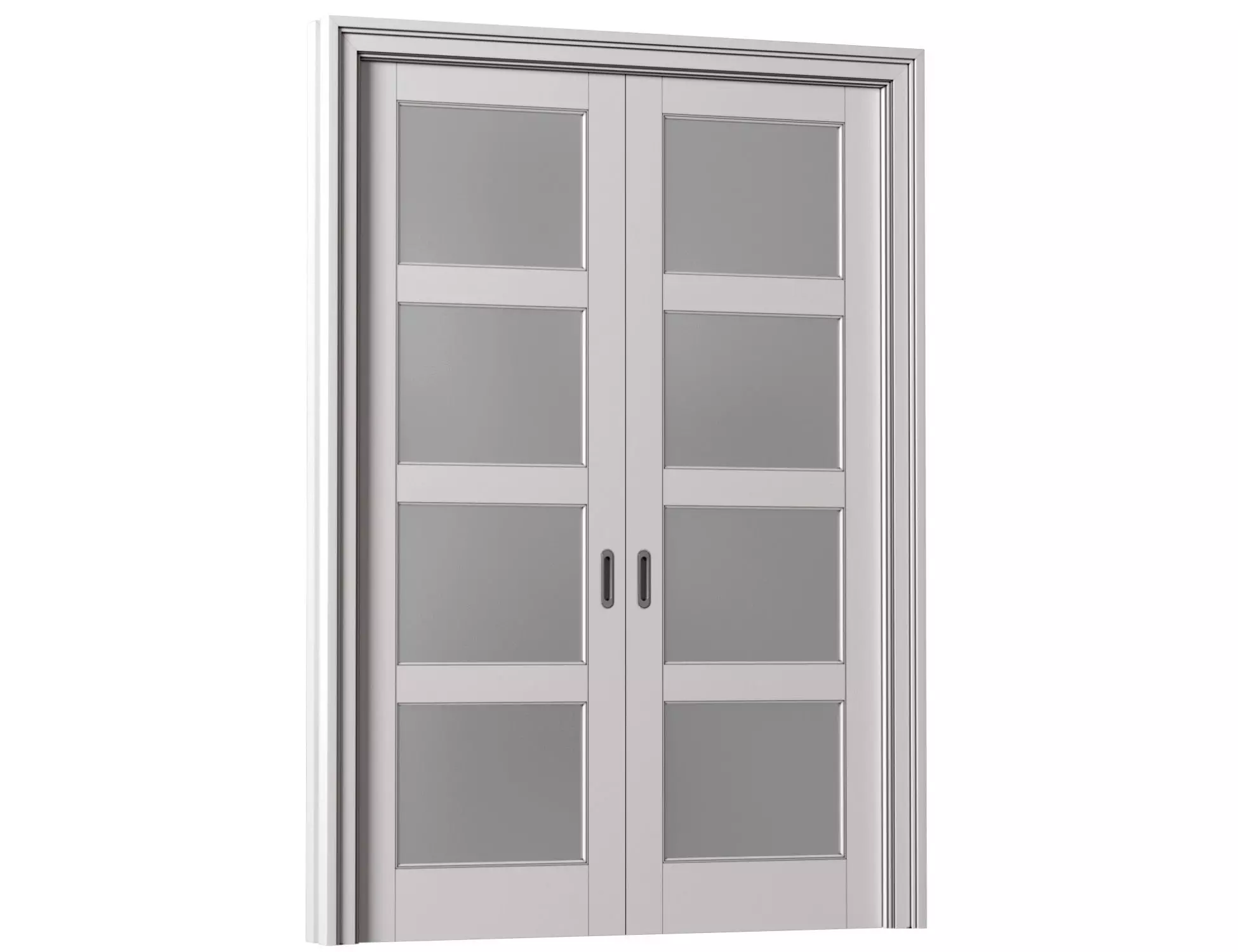 Interior sliding frosted glass doors 3D model_0