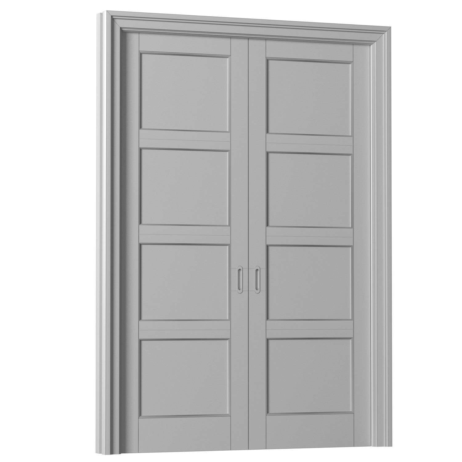 Interior sliding frosted glass doors 3D model_3