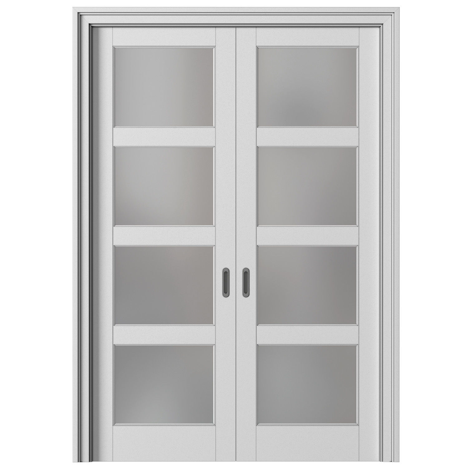 Interior sliding frosted glass doors 3D model_2